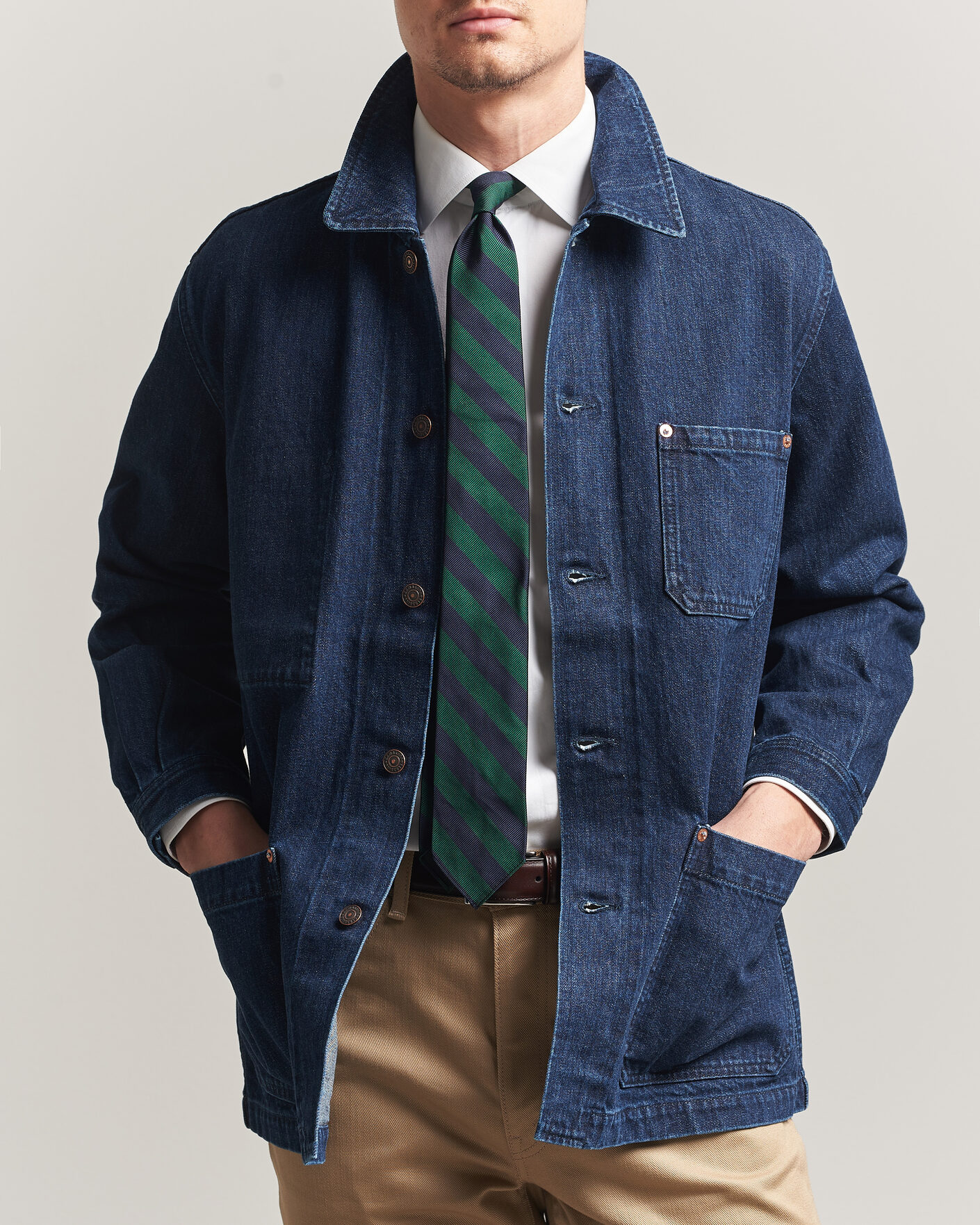 Homme | Manteaux Et Vestes | Kamakura Shirts | French Work Jacket Dark Denim