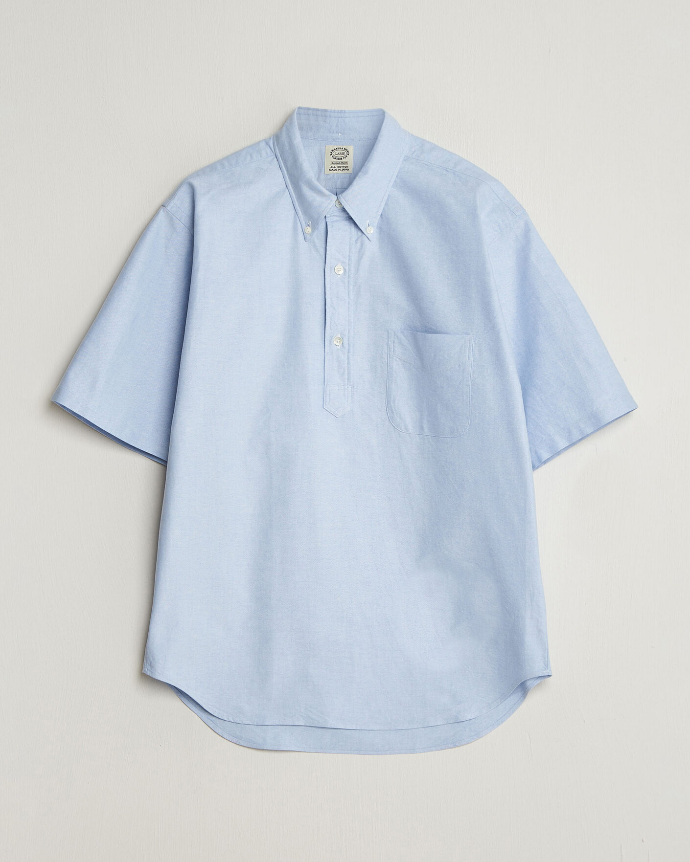 Homme | Chemises | Kamakura Shirts | Vintage Ivy Half Sleeve Oxford Popover Light Blue