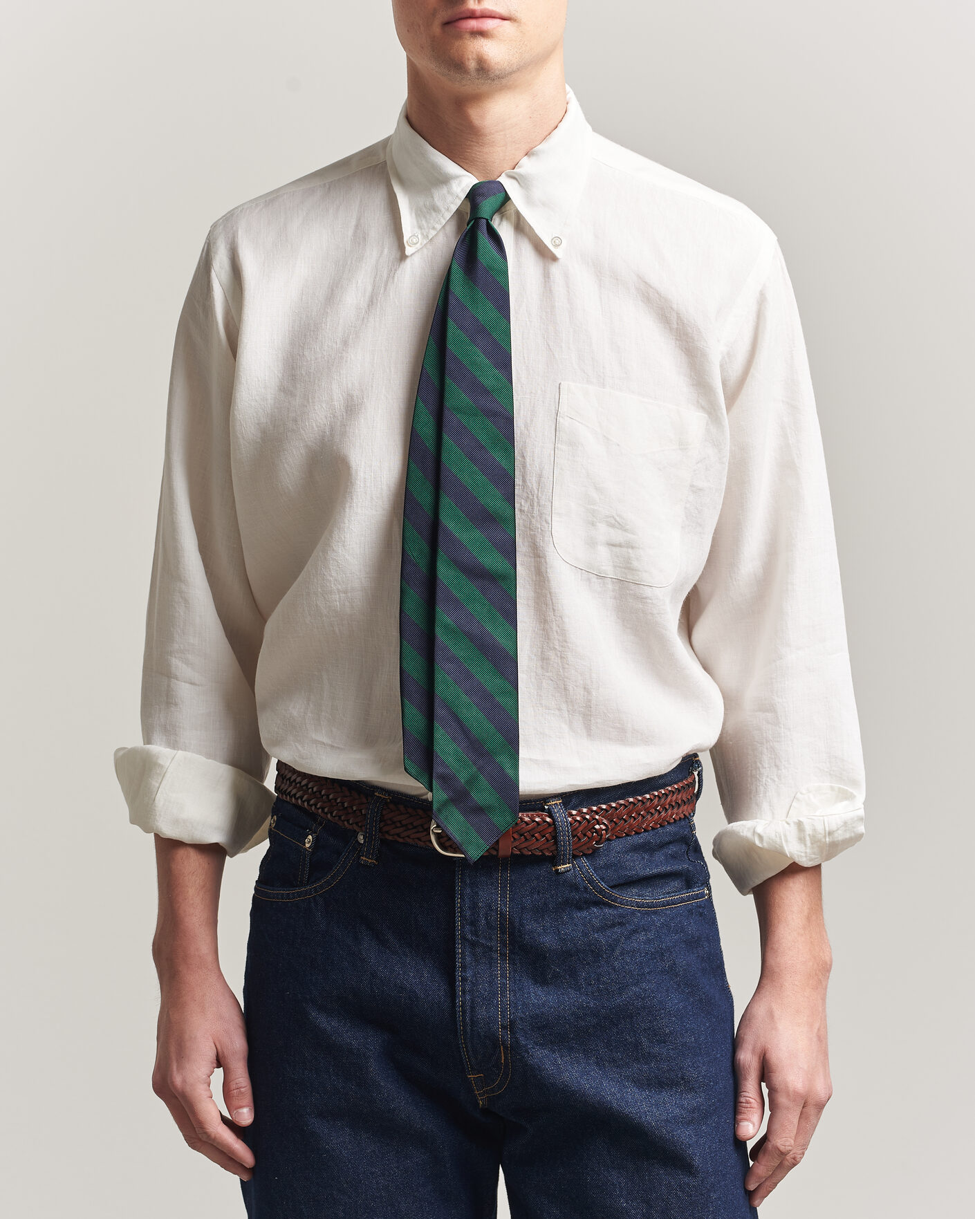 Homme | Chemises | Kamakura Shirts | Linen Ametora Shirt White