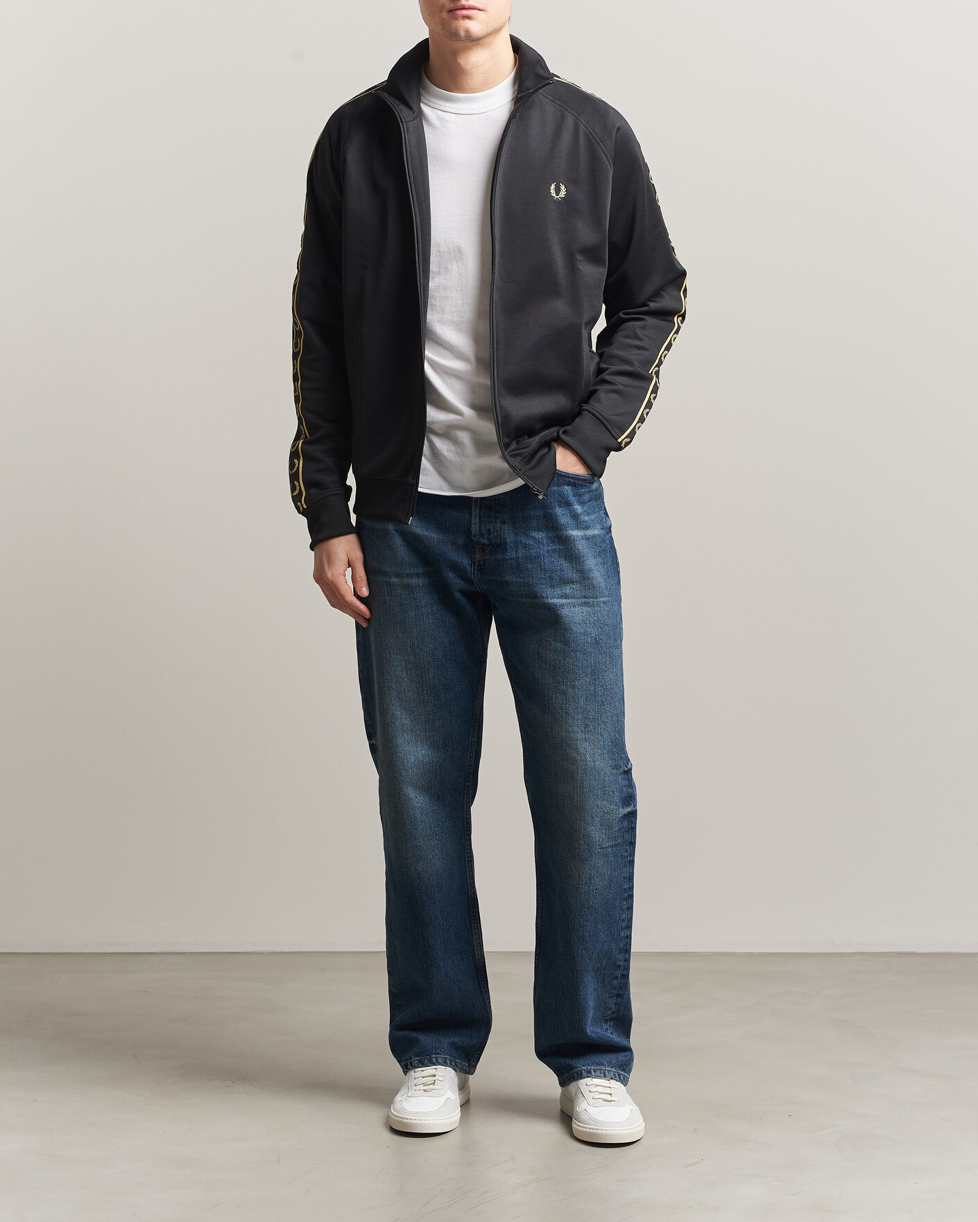 Homme | Pulls Et Tricots | Fred Perry | Taped Track Jacket Black