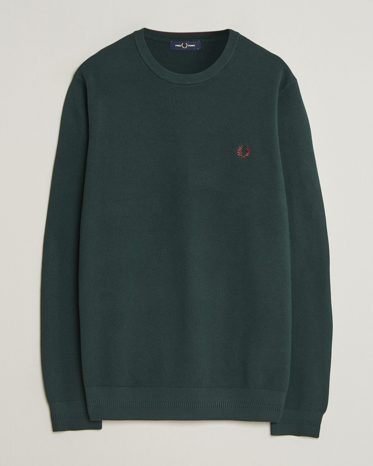 Homme | Pulls Et Tricots | Fred Perry | Piqué Stitched Sweater Grassroots Green