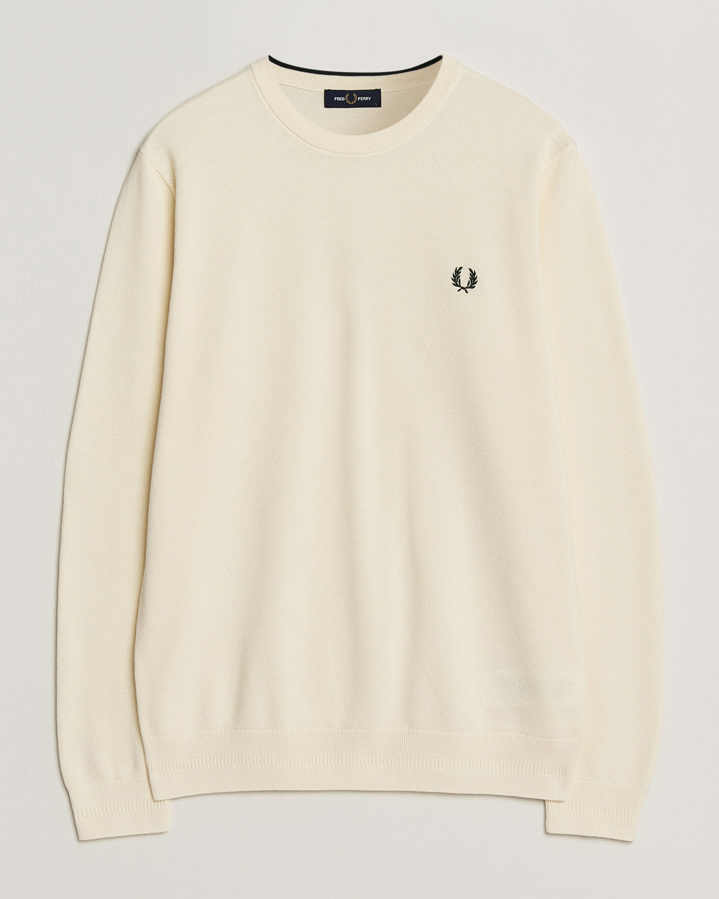 Homme | Pulls Et Tricots | Fred Perry | Piqué Stitched Sweater Ecru