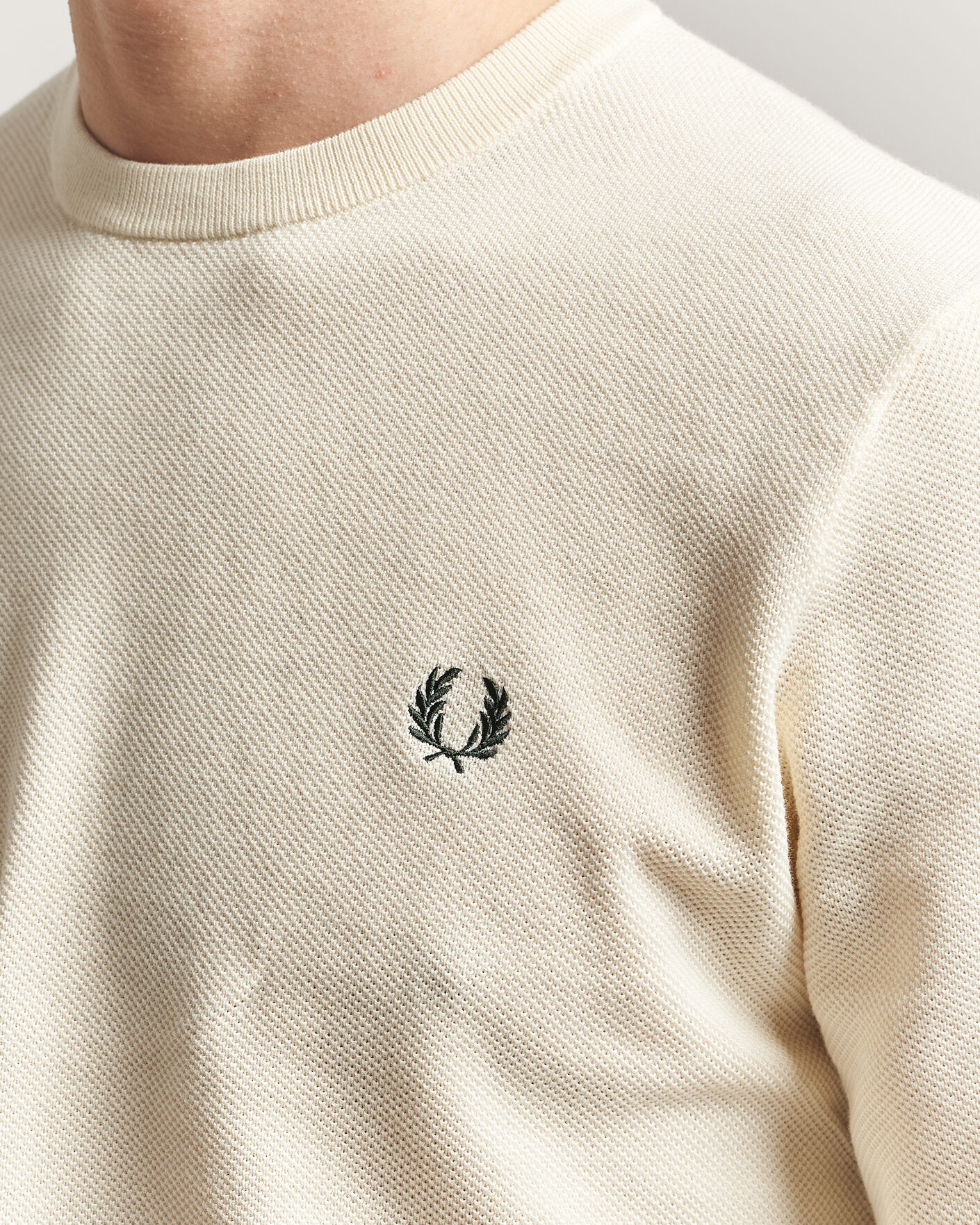 Homme | Pulls Et Tricots | Fred Perry | Piqué Stitched Sweater Ecru