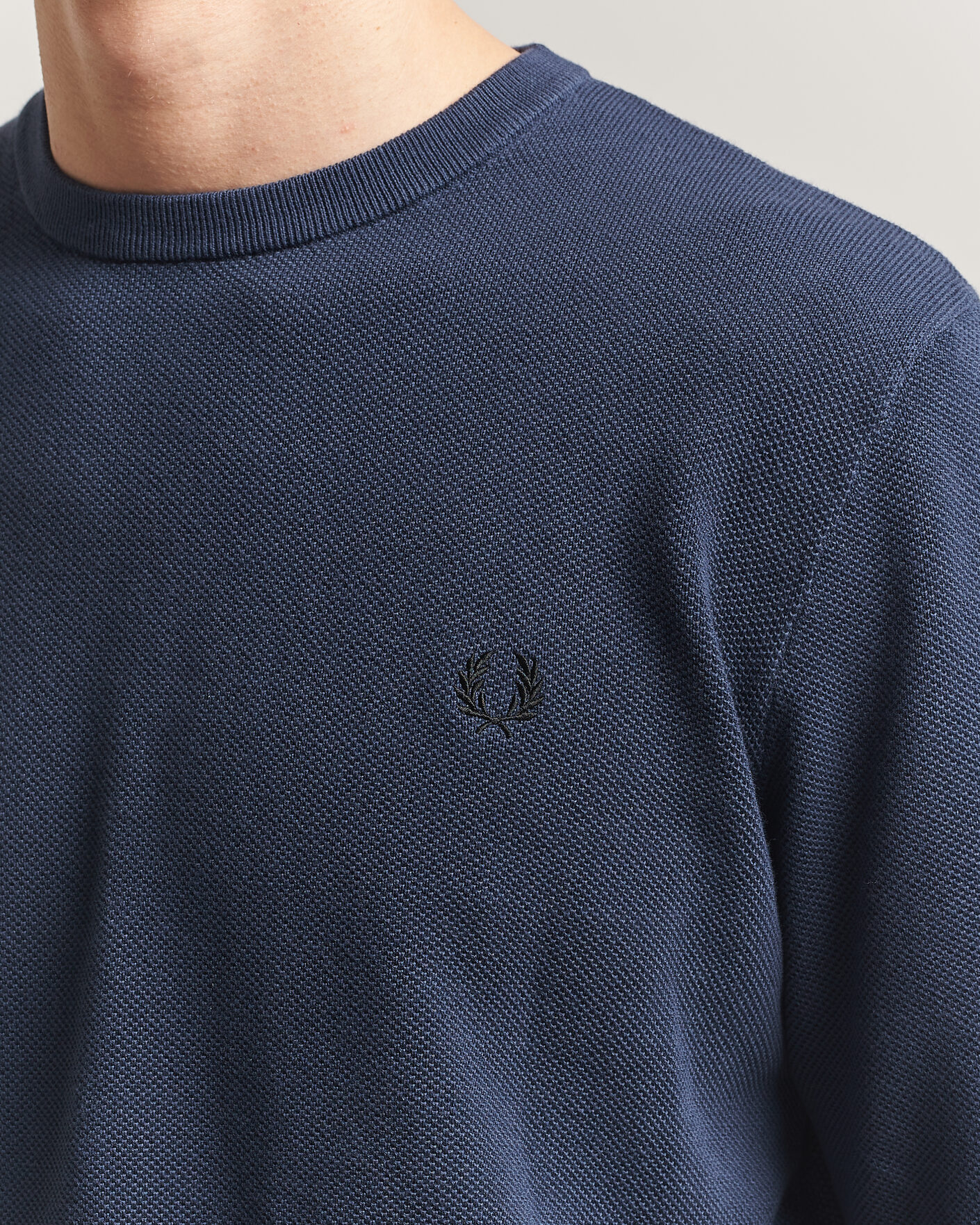 Homme | Pulls Et Tricots | Fred Perry | Piqué Stitched Sweater Dark Airforce