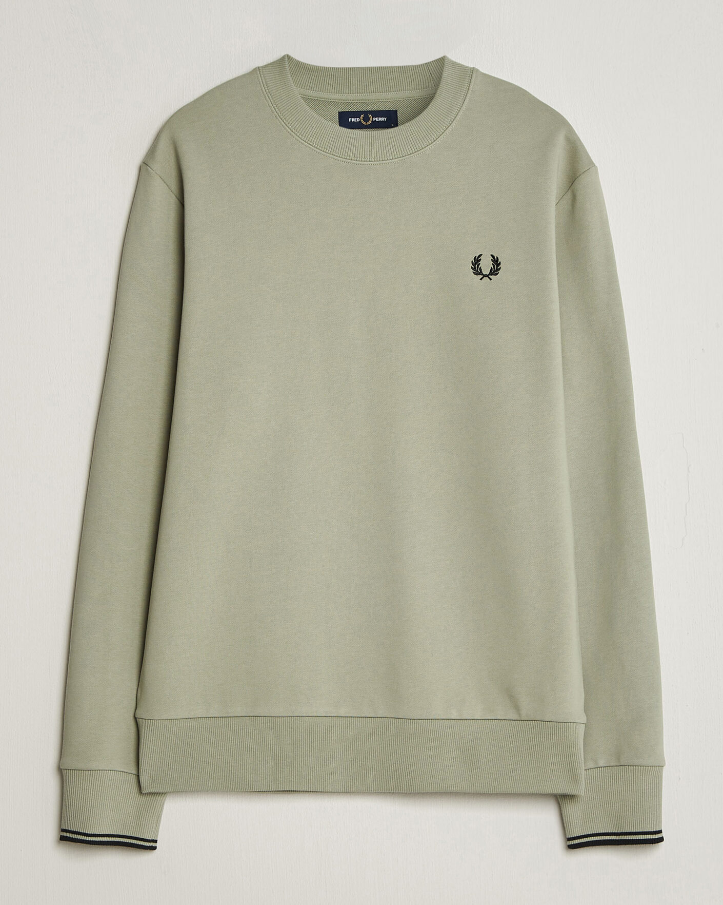 Homme | Pulls Et Tricots | Fred Perry | Crew Neck Sweatshirt Seagrass Green