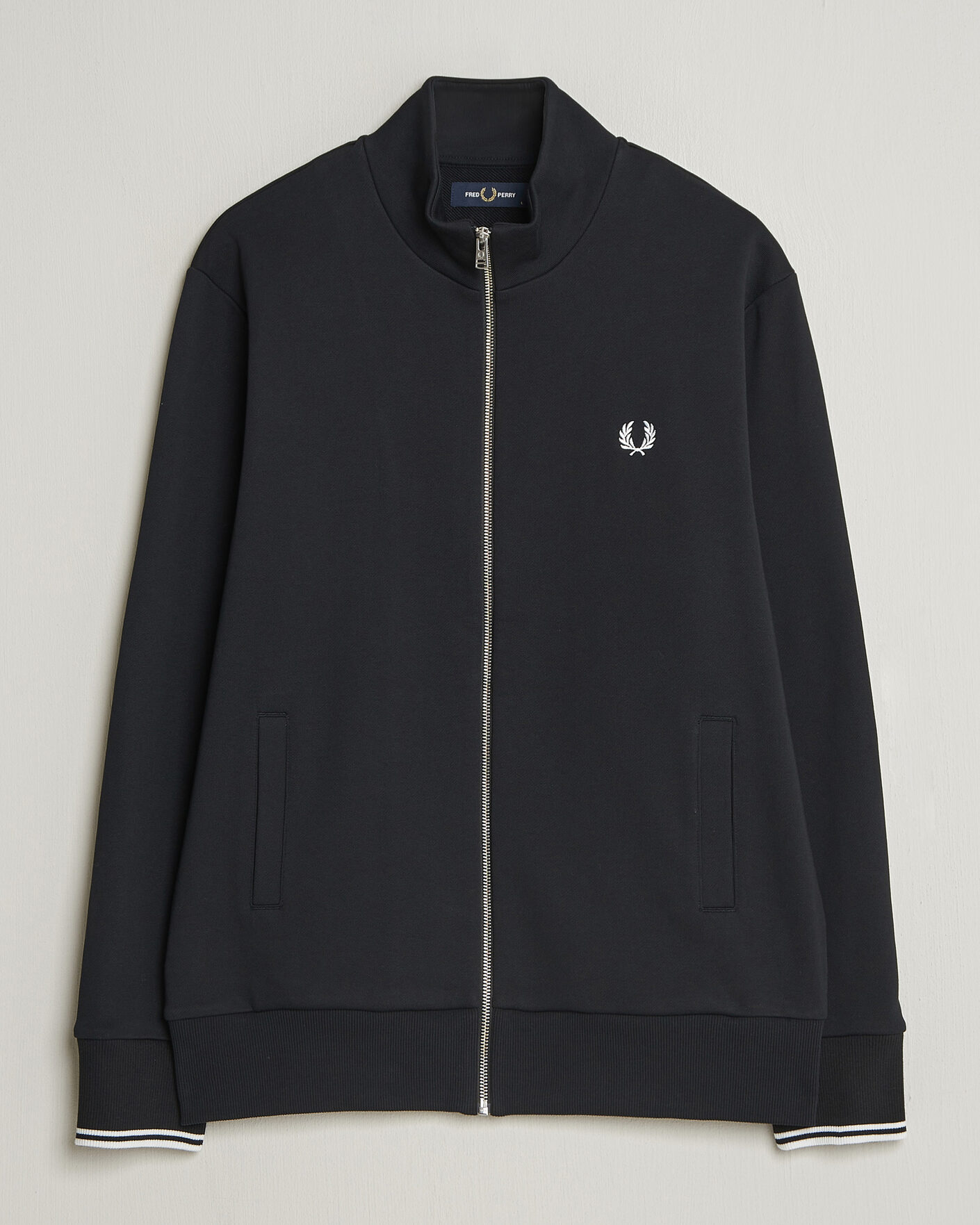 Homme | Pulls Et Tricots | Fred Perry | Full Zip Sweatshirt Black