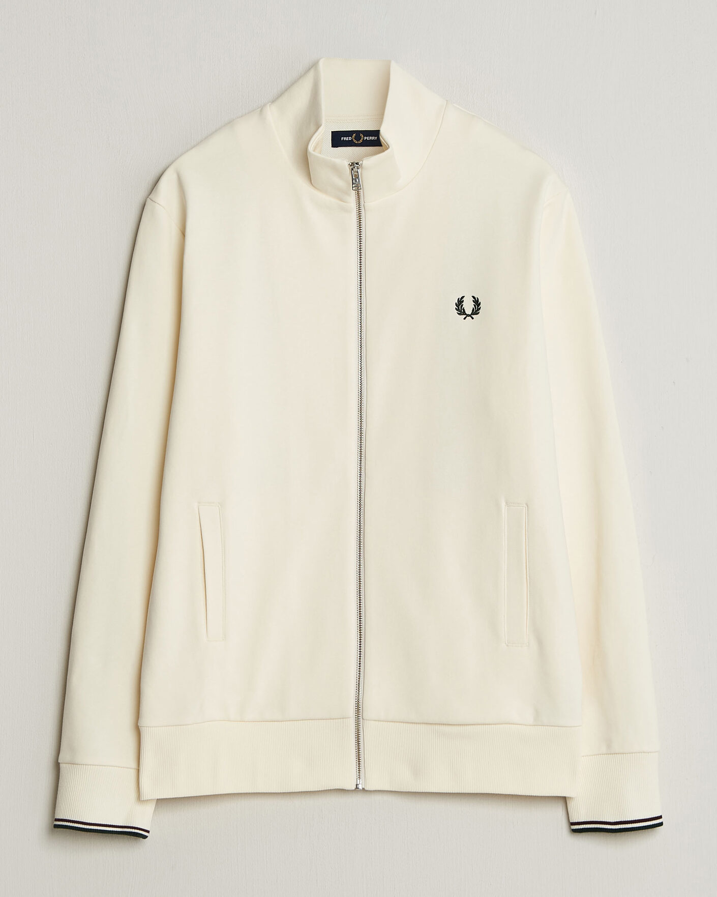 Homme | Pulls Et Tricots | Fred Perry | Full Zip Sweatshirt Ecru