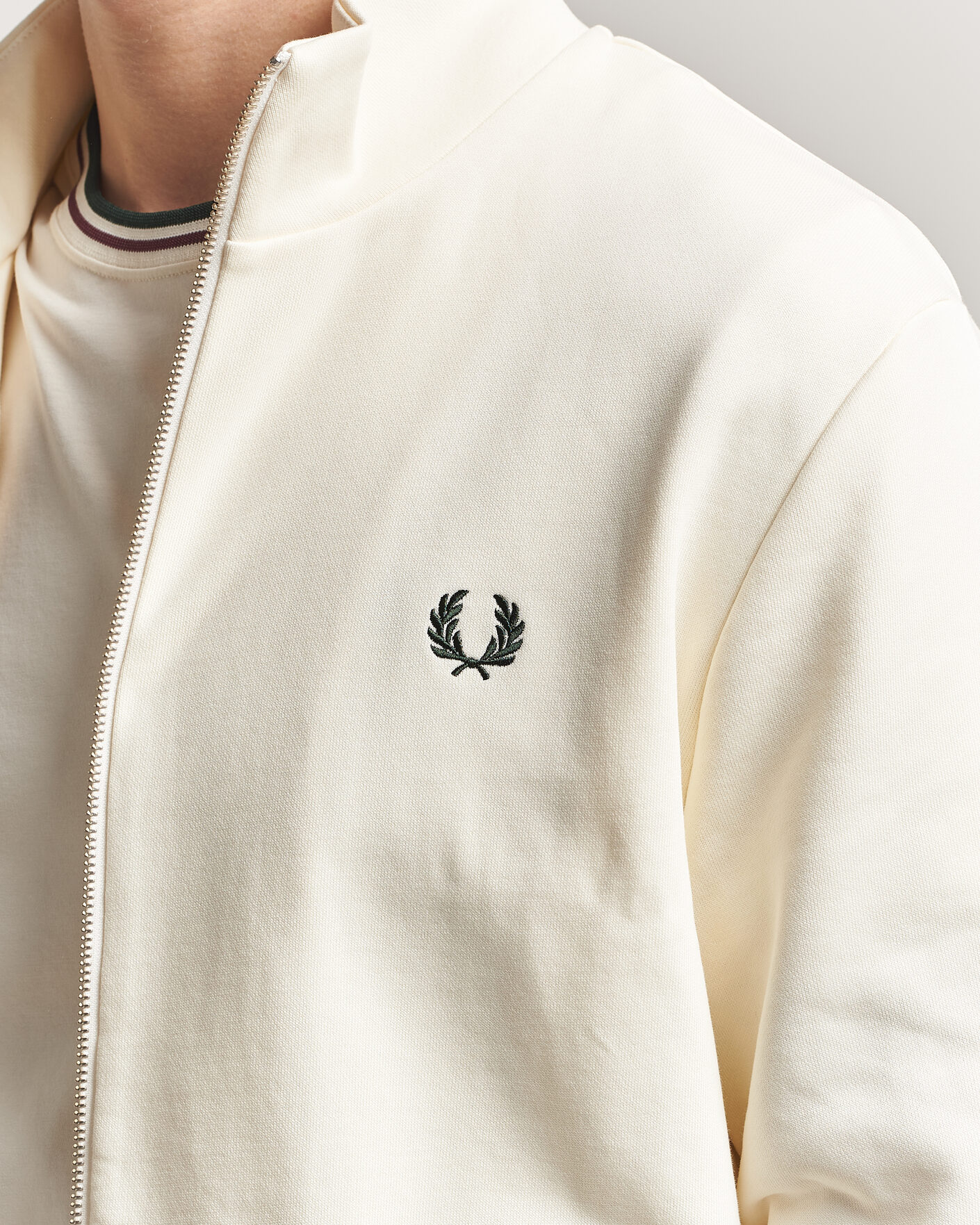Homme | Pulls Et Tricots | Fred Perry | Full Zip Sweatshirt Ecru