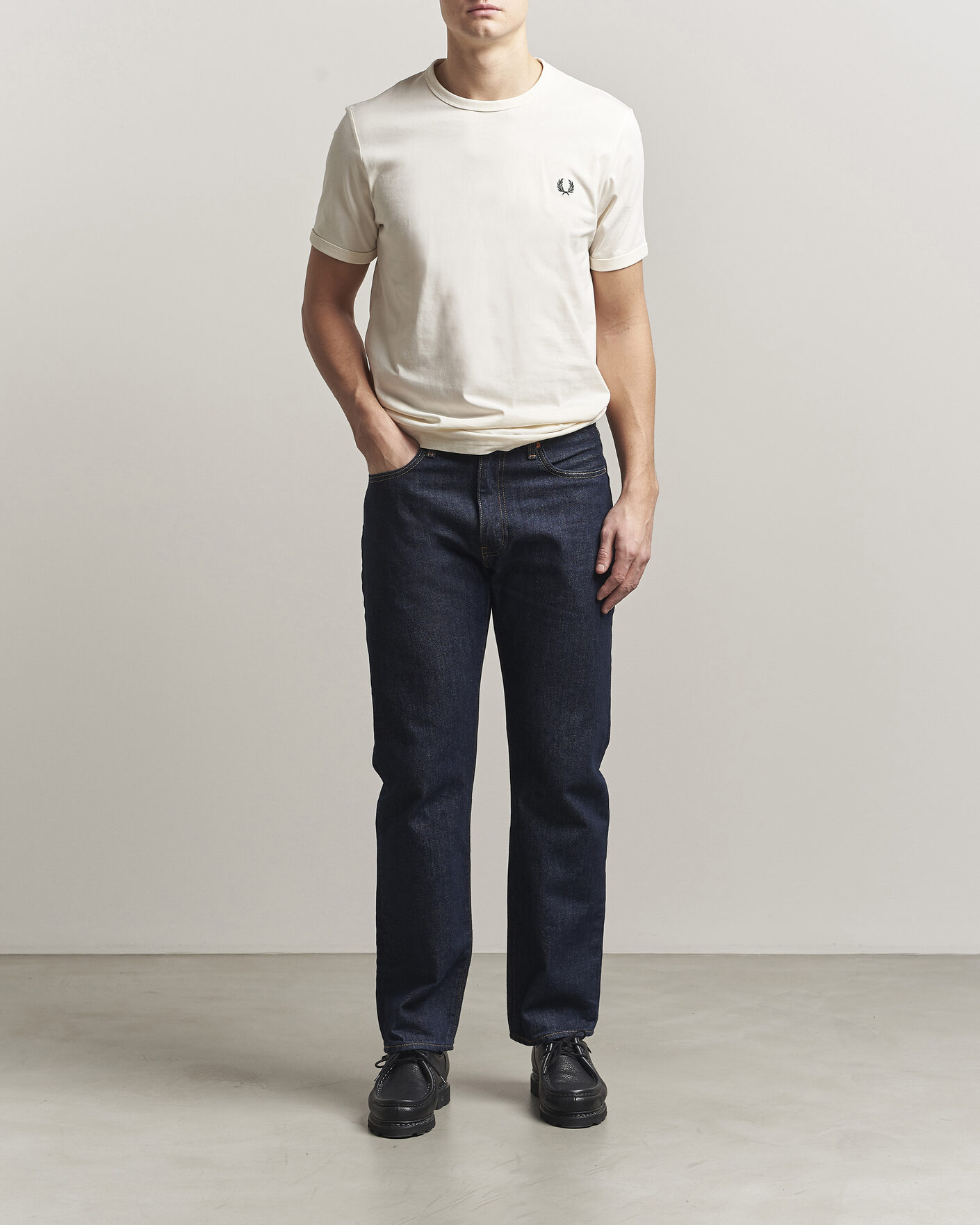 Homme | T-shirts | Fred Perry | Ringer T-Shirt Ecru
