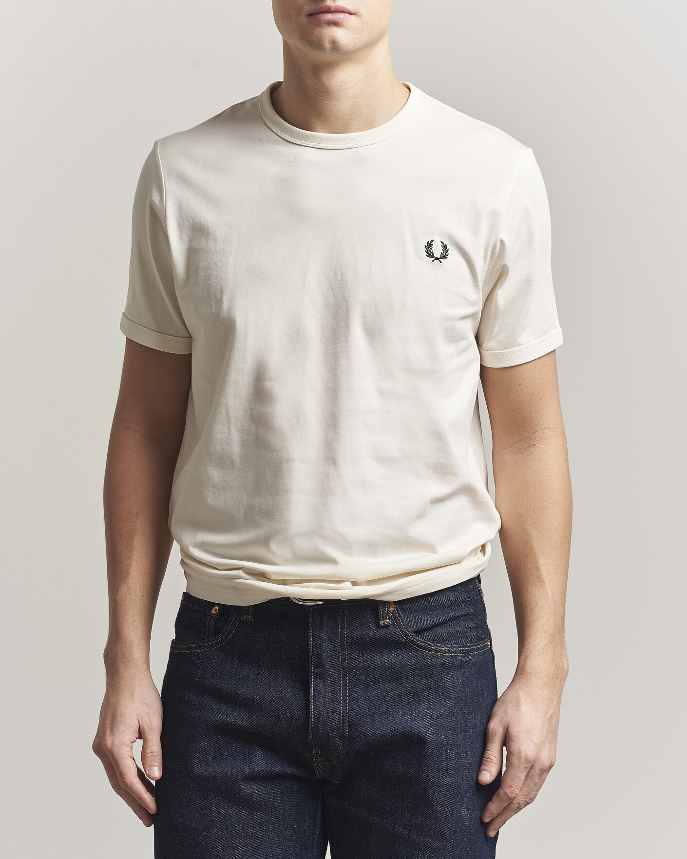 Homme | T-shirts | Fred Perry | Ringer T-Shirt Ecru