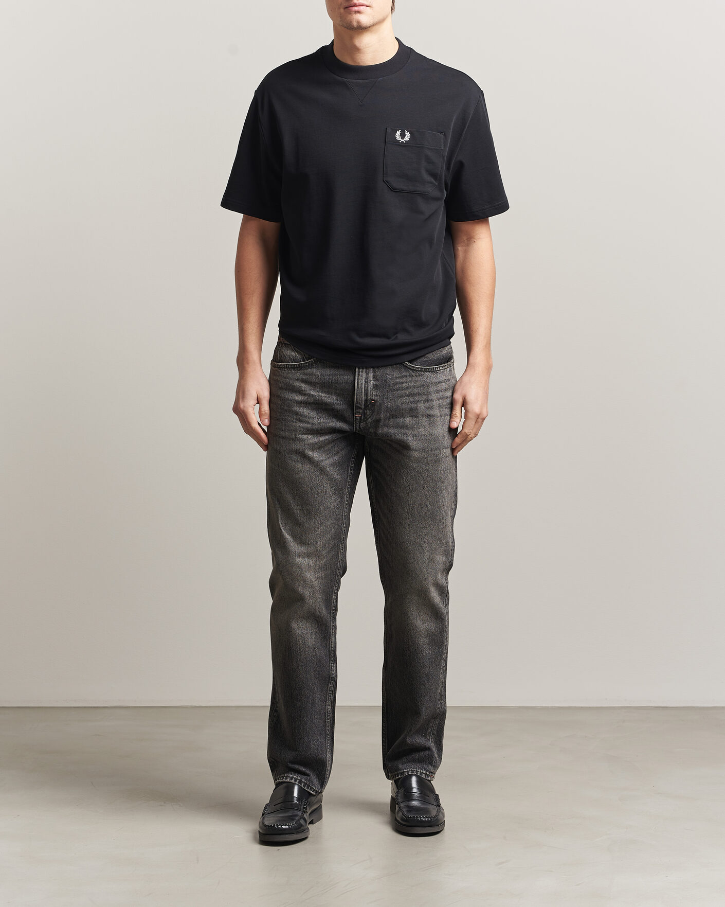 Homme | T-shirts | Fred Perry | Heavy Pocket T-Shirt Black