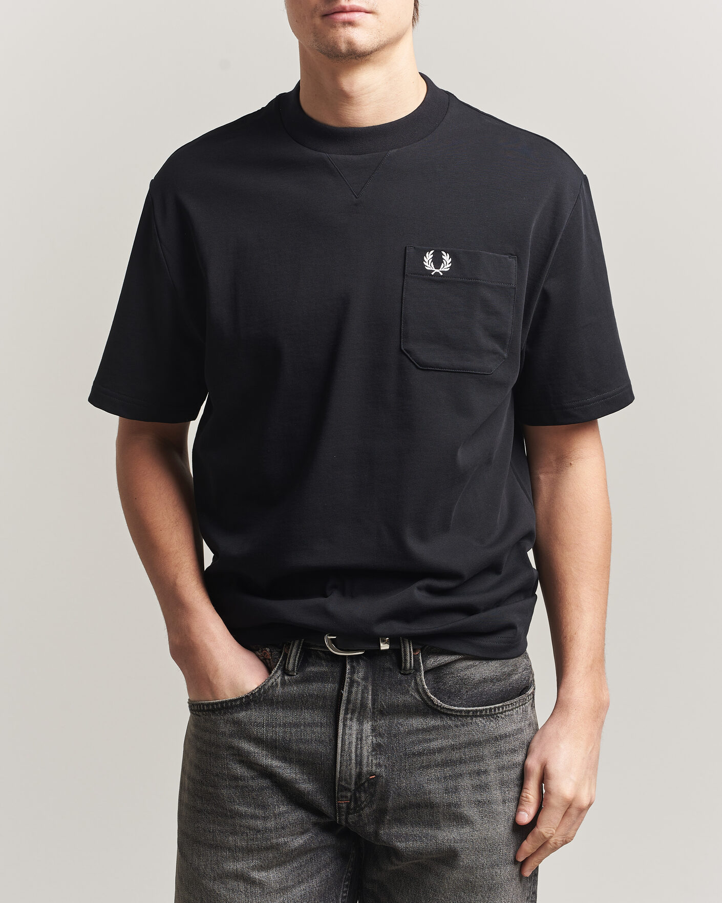 Homme | T-shirts | Fred Perry | Heavy Pocket T-Shirt Black