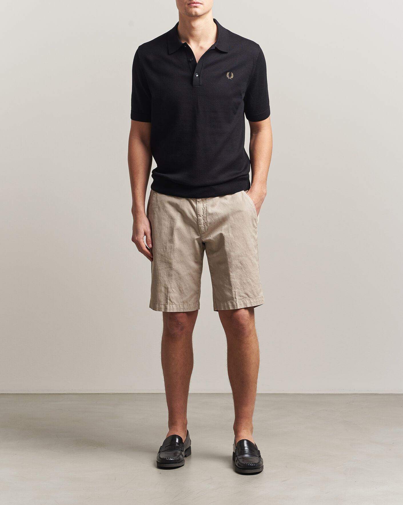 Homme | Polos | Fred Perry | Cotton Knitted Polo Black