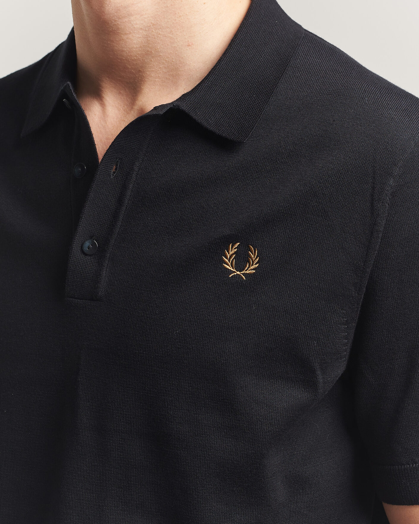 Homme | Polos | Fred Perry | Cotton Knitted Polo Black