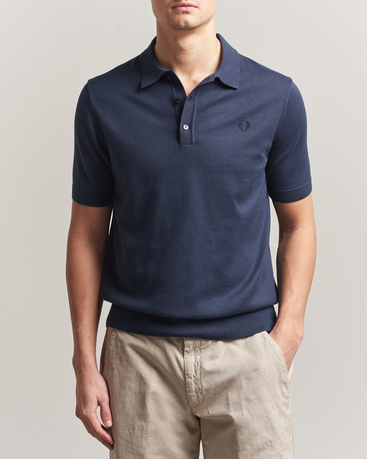 Homme | Polos | Fred Perry | Cotton Knitted Polo Dark Airforce