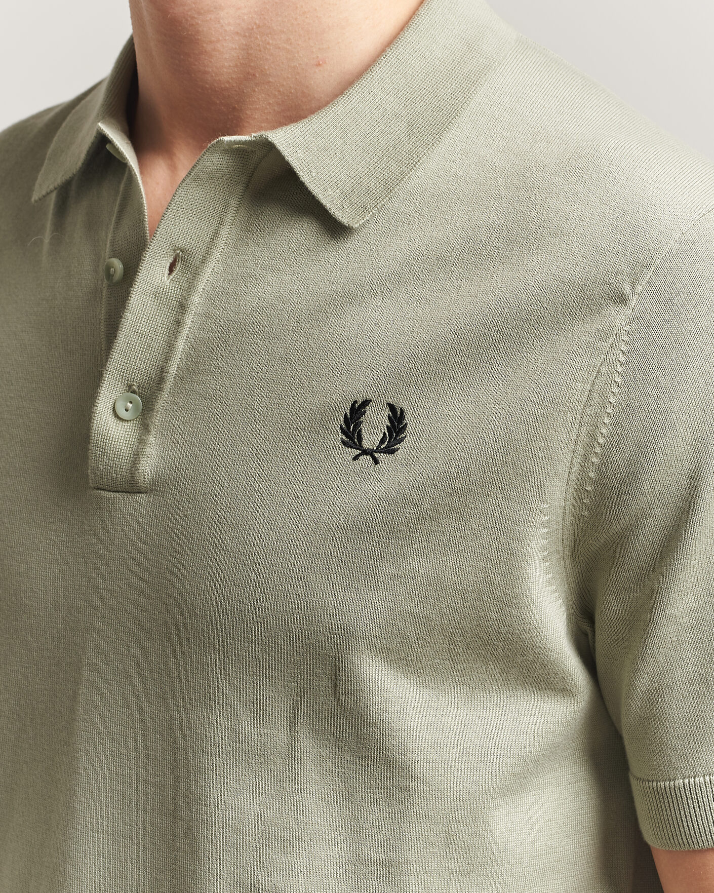 Homme | Polos | Fred Perry | Cotton Knitted Polo Seagrass Green