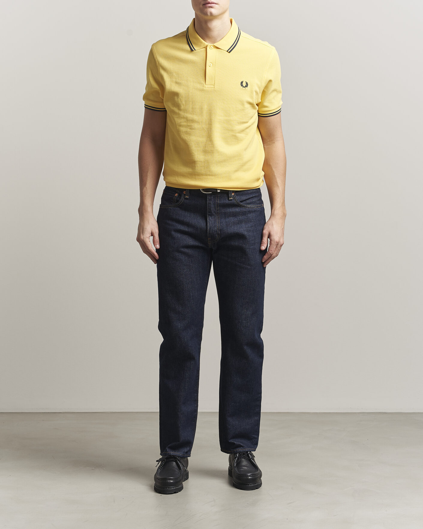 Homme | Polos | Fred Perry | Twin Tipped Polo Shirt Lemon Yellow
