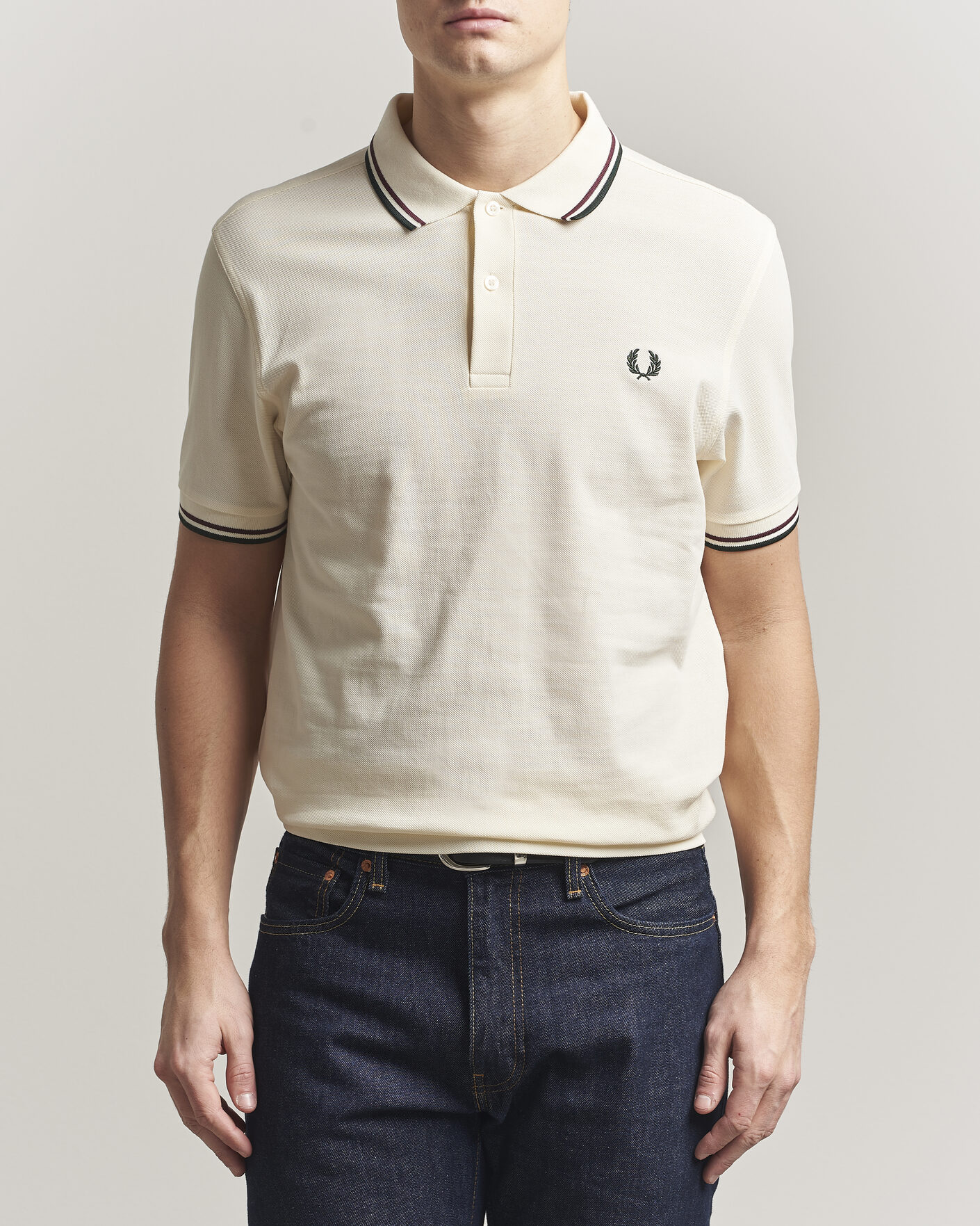 Homme | Polos | Fred Perry | Twin Tipped Polo Shirt Ecru