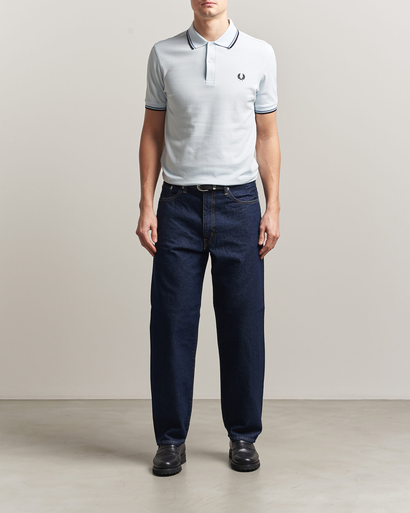 Homme | Polos | Fred Perry | Twin Tipped Polo Shirt Light Ice