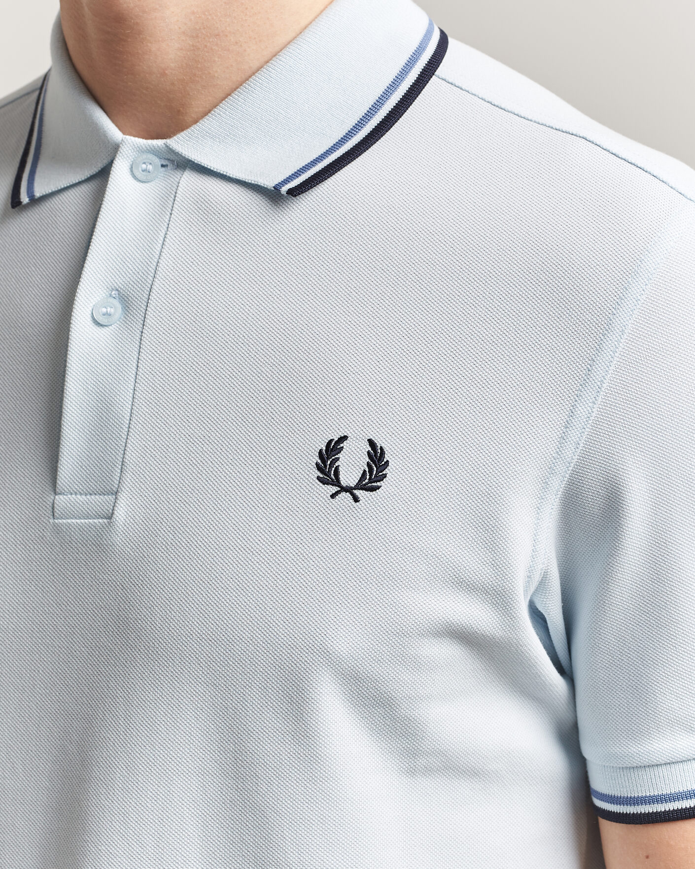 Homme | Polos | Fred Perry | Twin Tipped Polo Shirt Light Ice