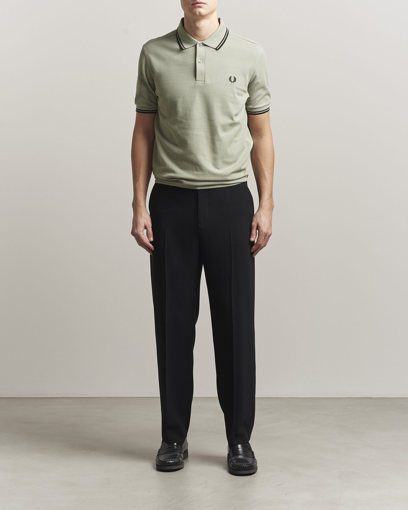 Homme | Polos | Fred Perry | Twin Tipped Polo Shirt Seagrass Green