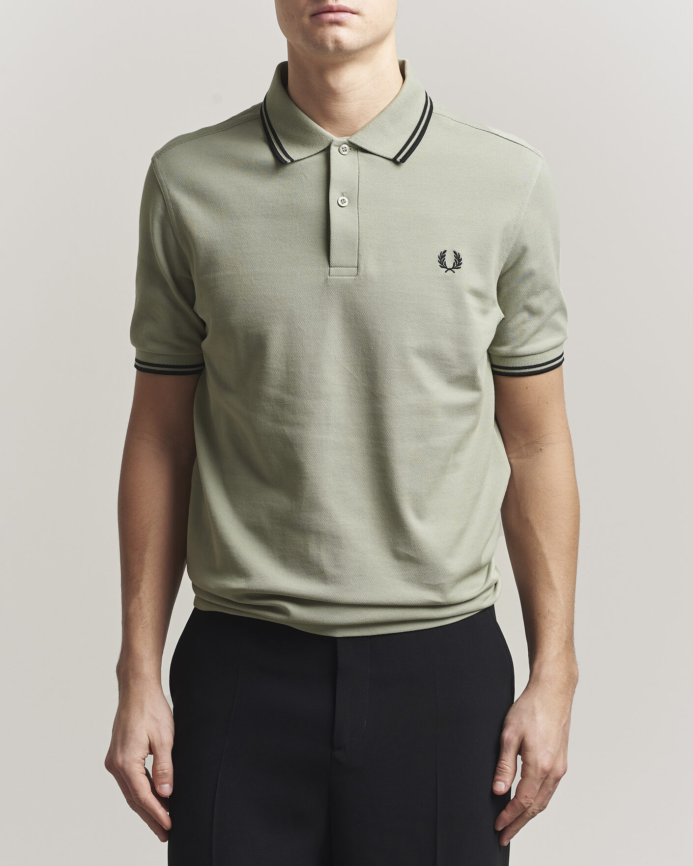 Homme | Polos | Fred Perry | Twin Tipped Polo Shirt Seagrass Green