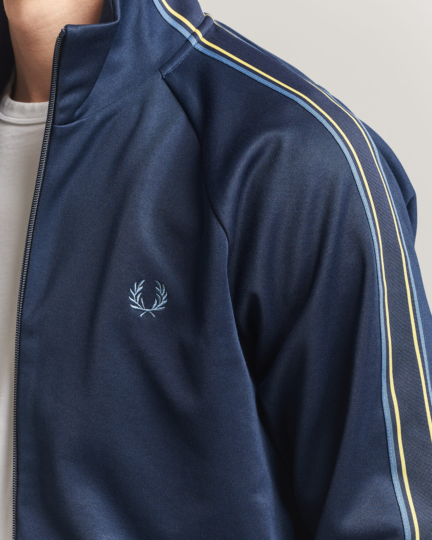 Homme | Pulls Et Tricots | Fred Perry | Tramline Taped Track Jacket Tennis Blue