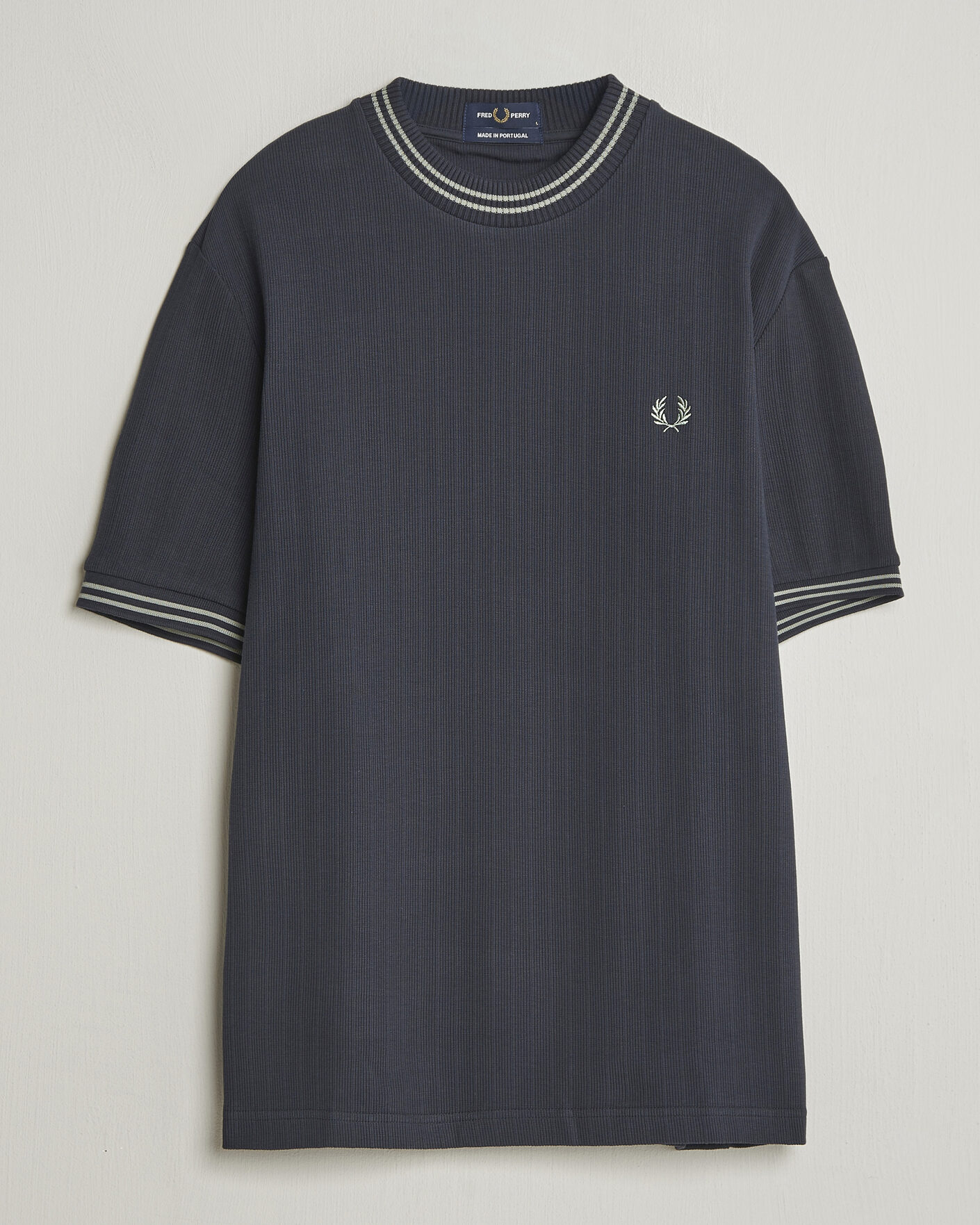 Homme | T-shirts | Fred Perry | Rib Knitted T-Shirt Navy