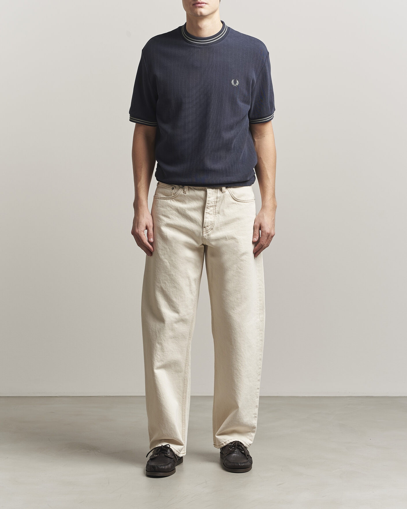 Homme | T-shirts | Fred Perry | Rib Knitted T-Shirt Navy