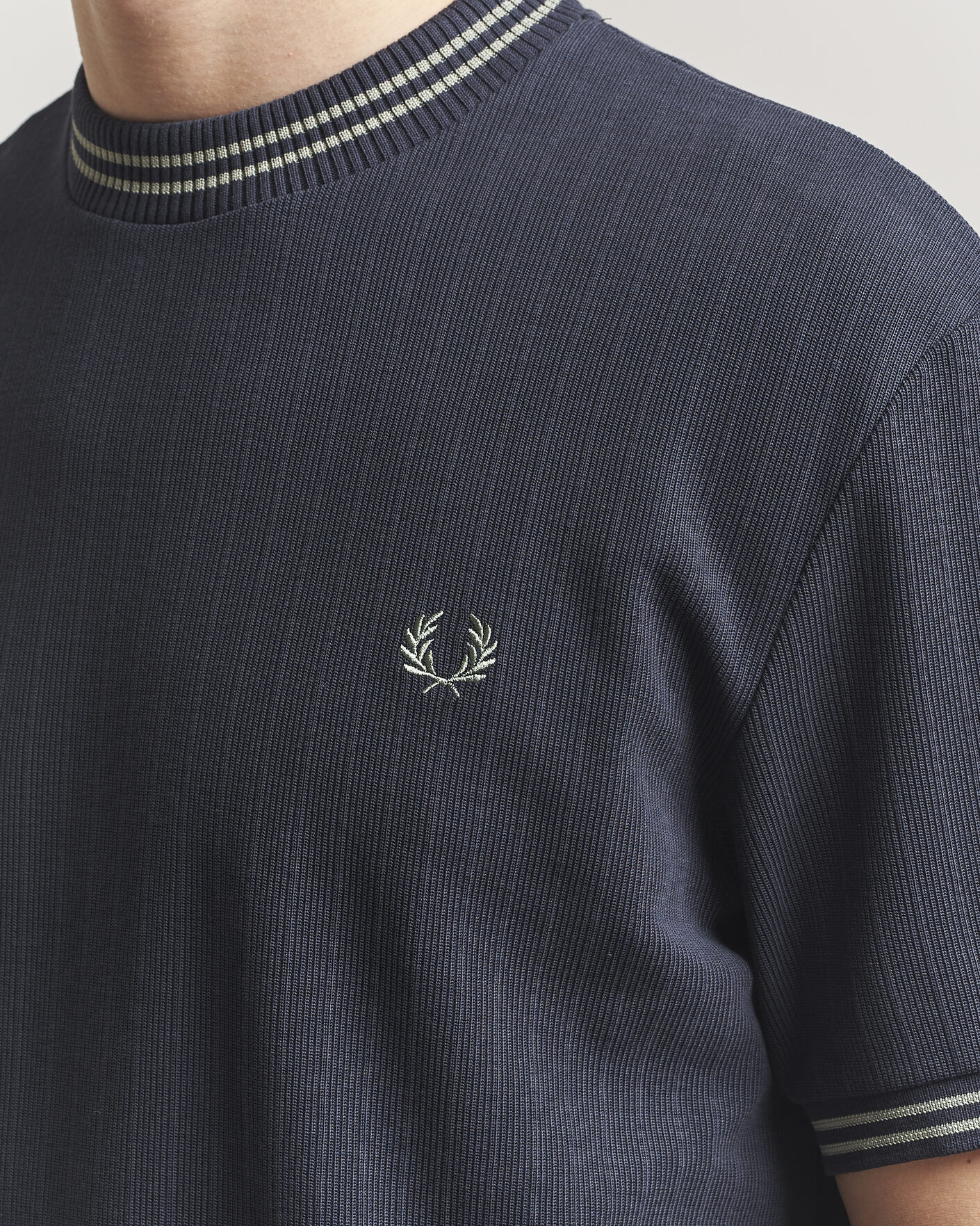 Homme | T-shirts | Fred Perry | Rib Knitted T-Shirt Navy