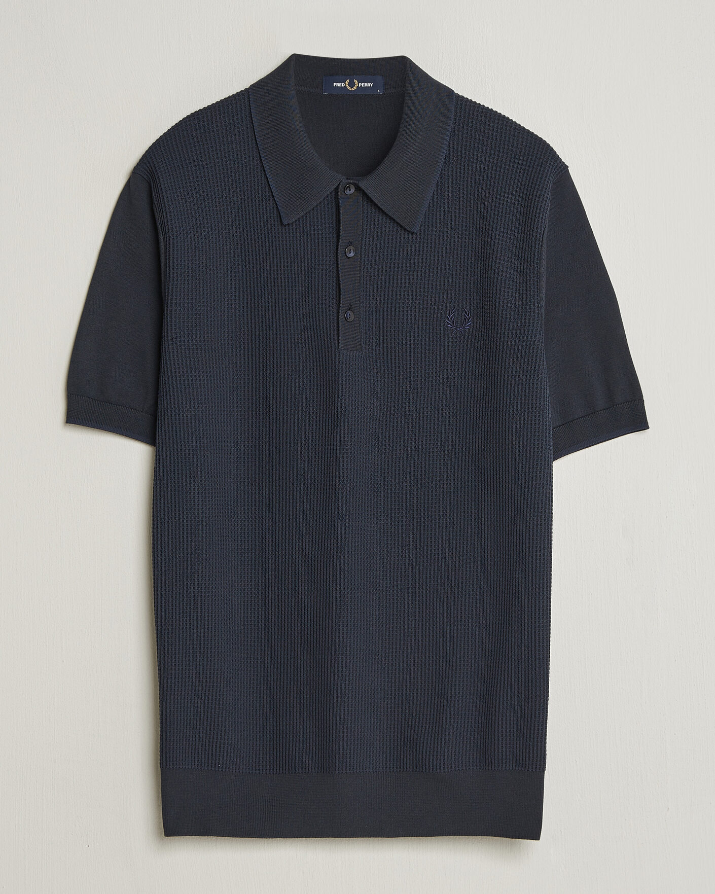 Homme | Polos | Fred Perry | Waffle Knitted Polo Navy