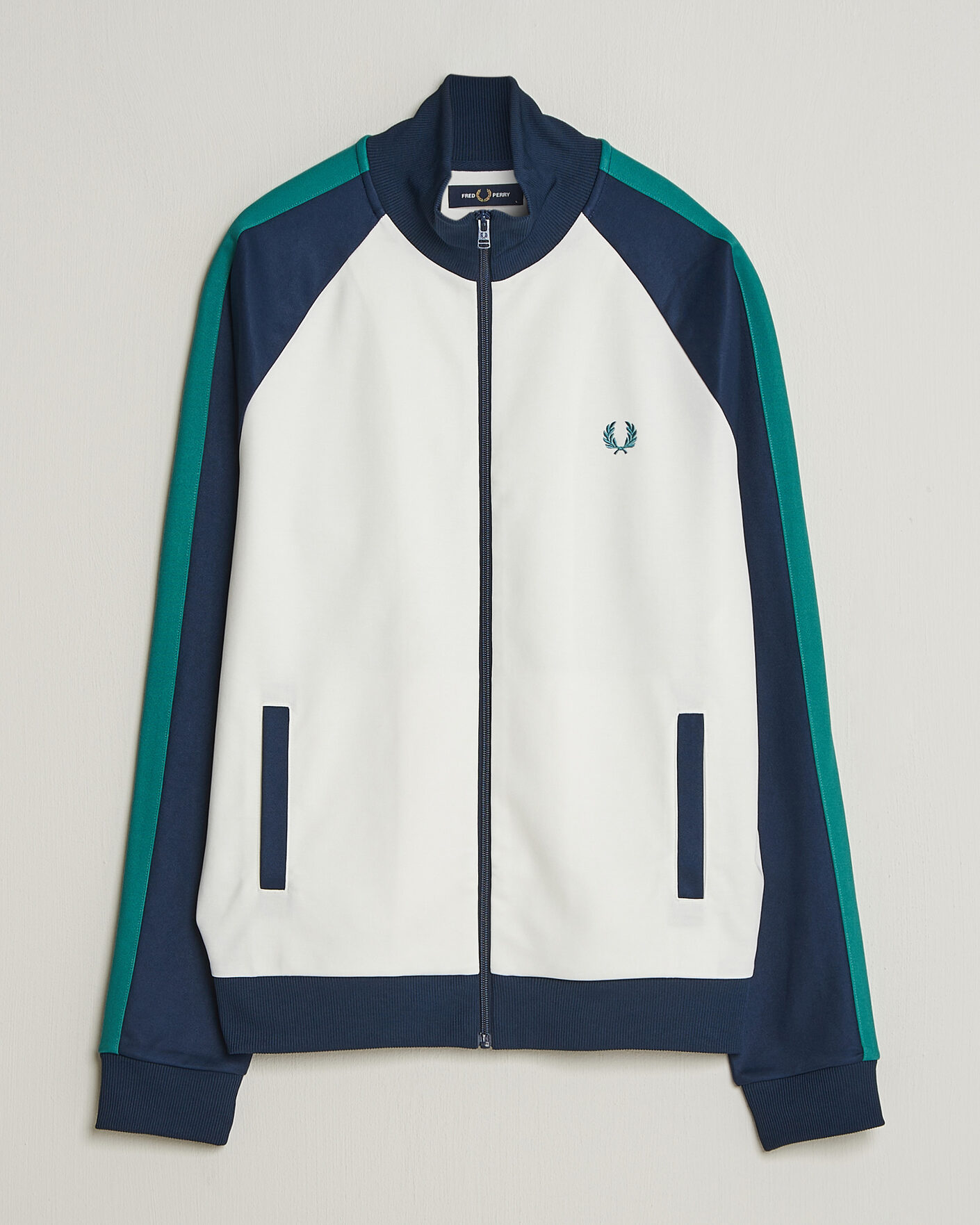 Homme | Pulls Et Tricots | Fred Perry | Contrast Sleeve Track Jacket Snow White