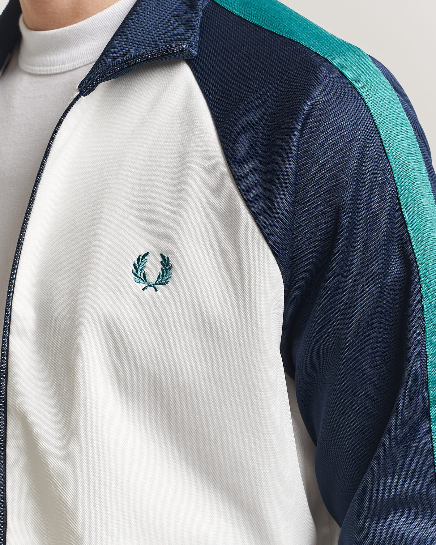 Homme | Pulls Et Tricots | Fred Perry | Contrast Sleeve Track Jacket Snow White