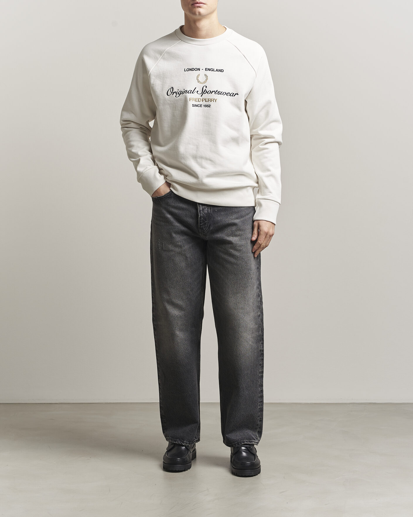 Homme | Pulls Et Tricots | Fred Perry | Original Sportswear Sweatshirt Snow White