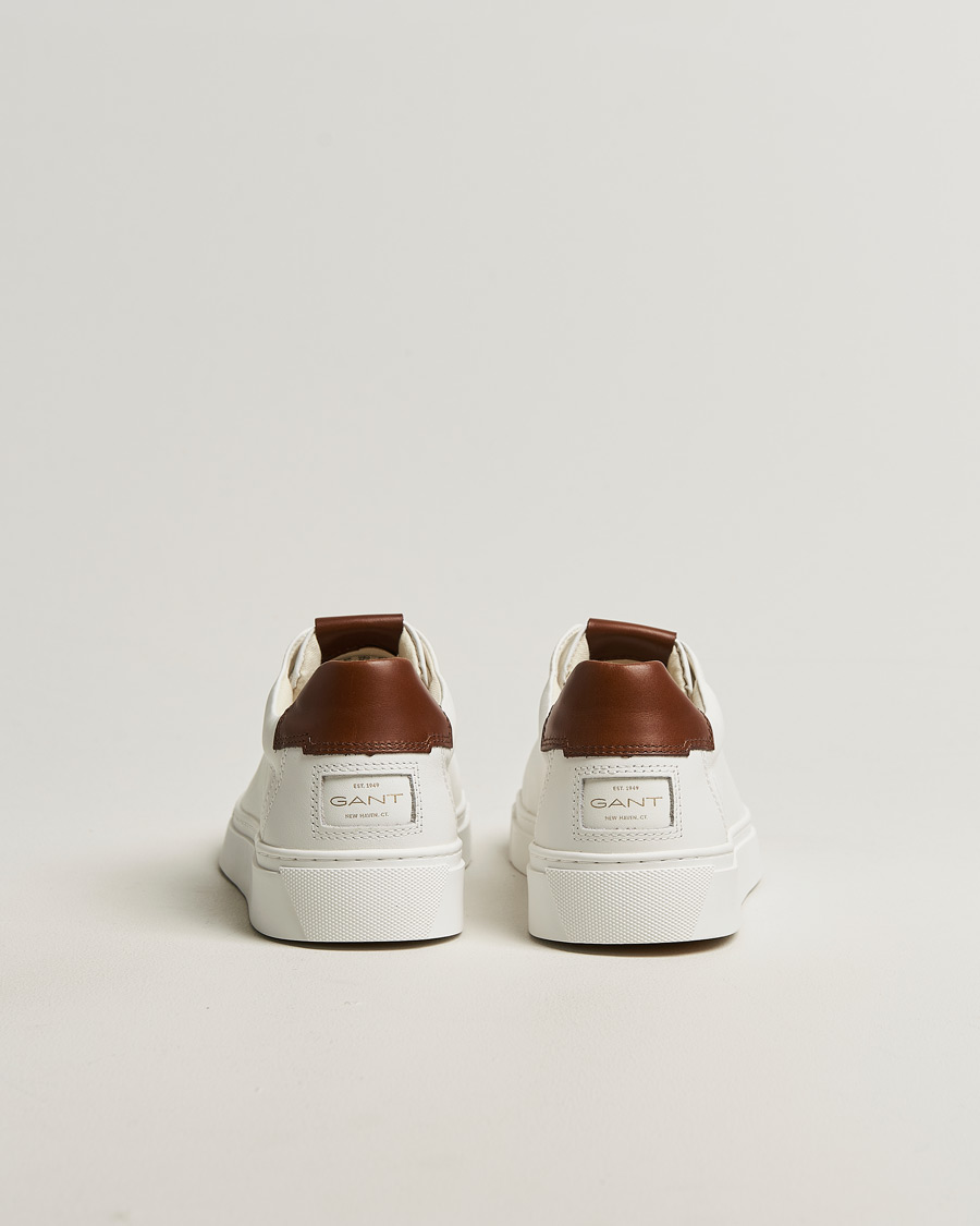 Homme | Baskets | GANT | Mc Julien Leather Sneaker White/Dark Tan