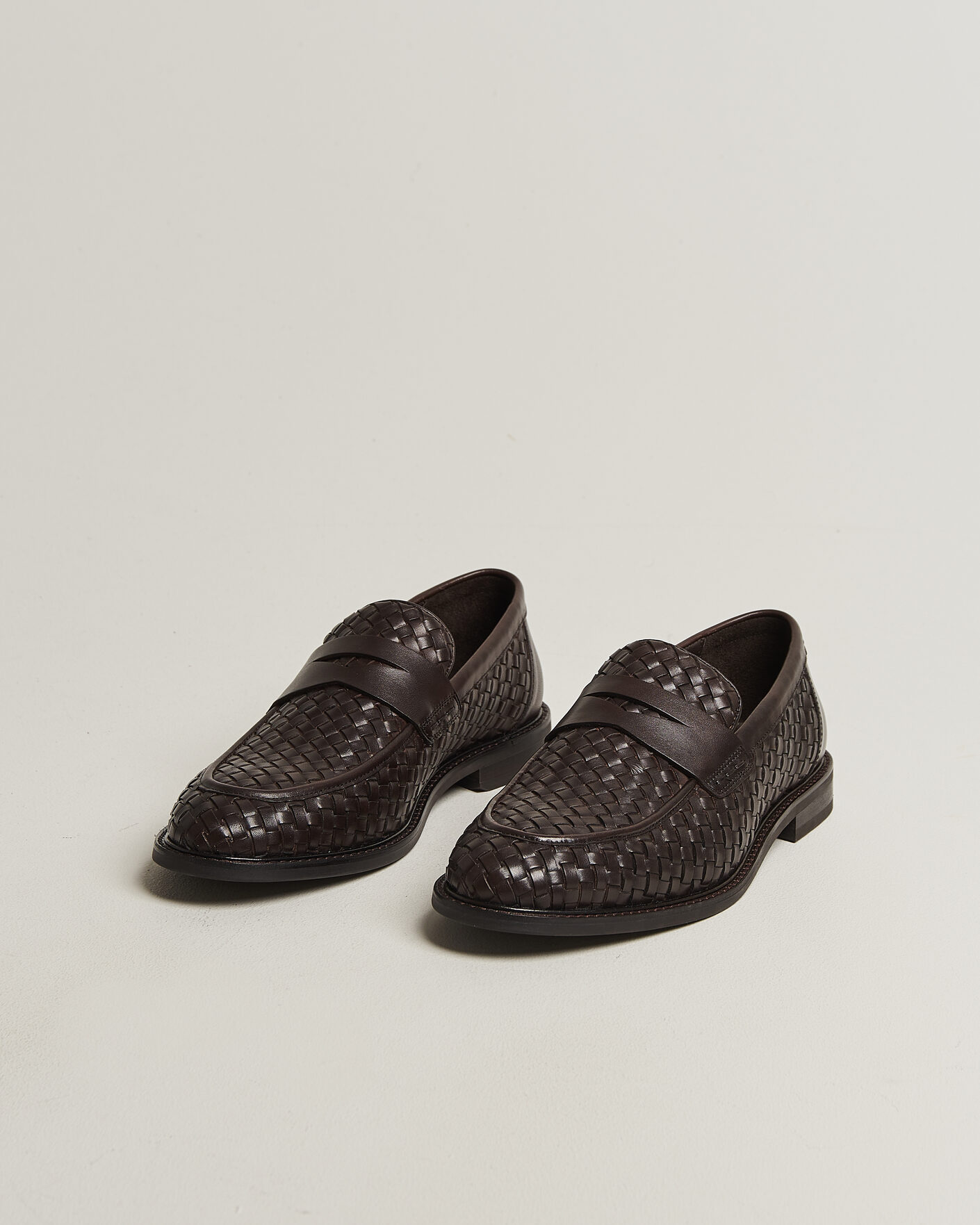 Homme | Loafers | Gant | Lozham Braided Leather Loafer Dark Brown