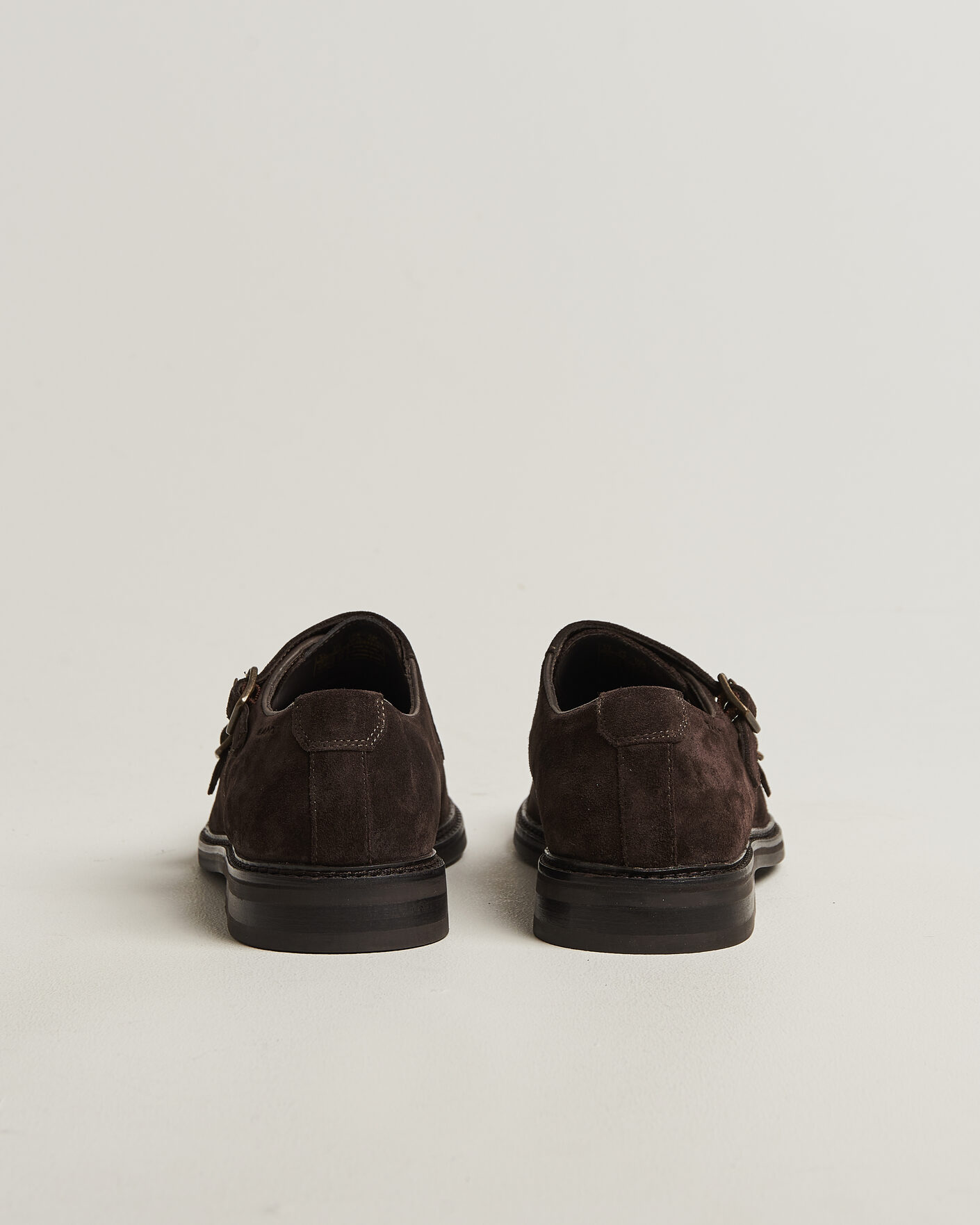 Homme | Chaussures À Boucles | Gant | Bidford Suede Double Monkstrap Dark Brown