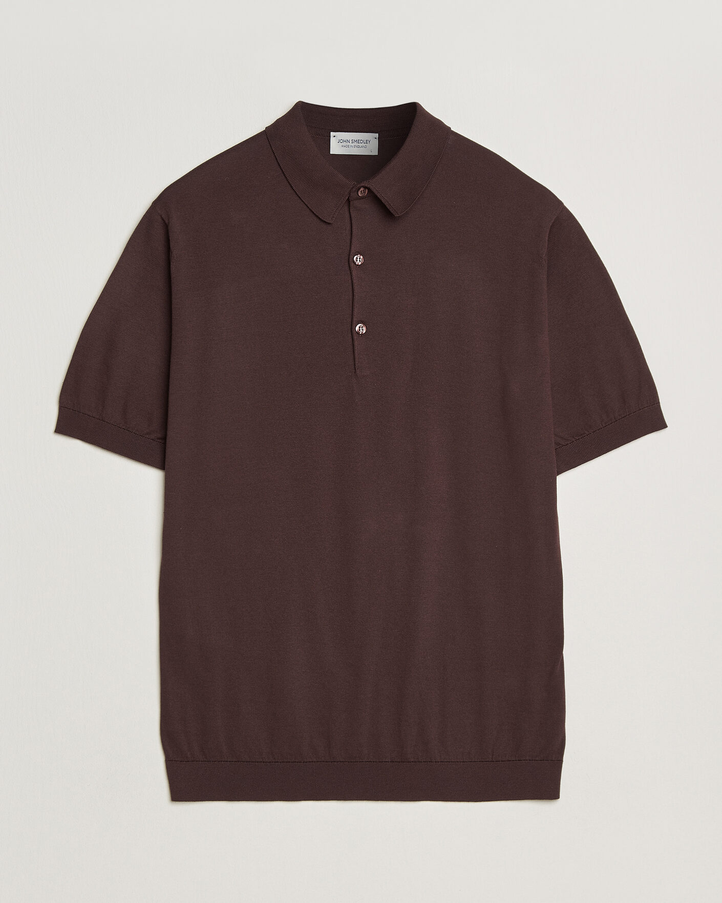Homme | Polos | John Smedley | Adrian Slim Fit Sea Island Cotton Polo Raisin Brown