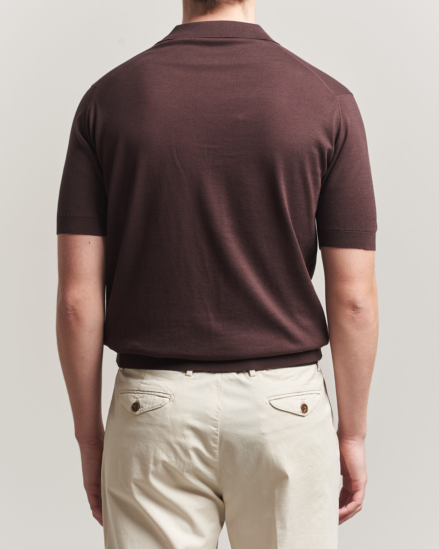 Homme | Polos | John Smedley | Adrian Slim Fit Sea Island Cotton Polo Raisin Brown