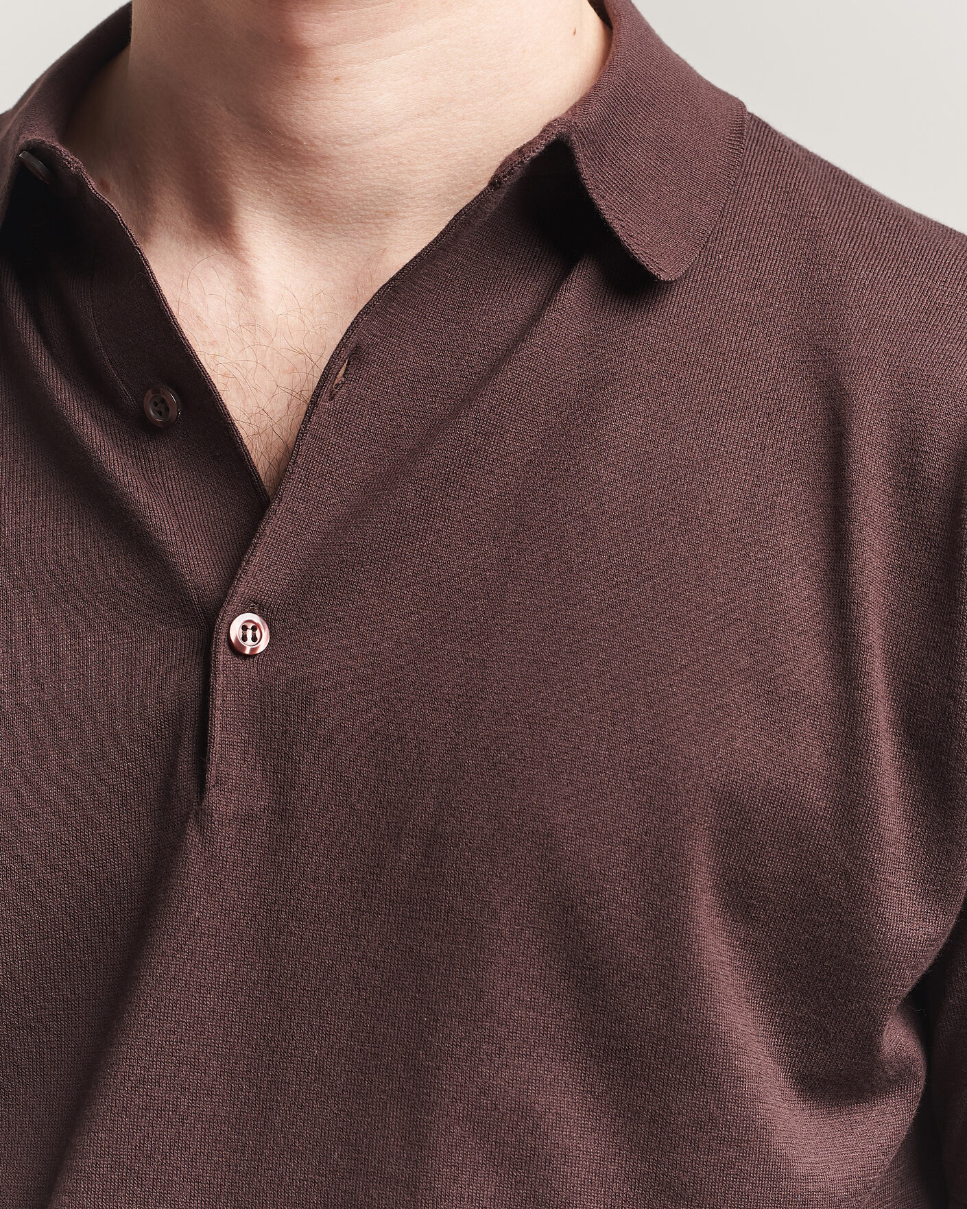 Homme | Polos | John Smedley | Adrian Slim Fit Sea Island Cotton Polo Raisin Brown