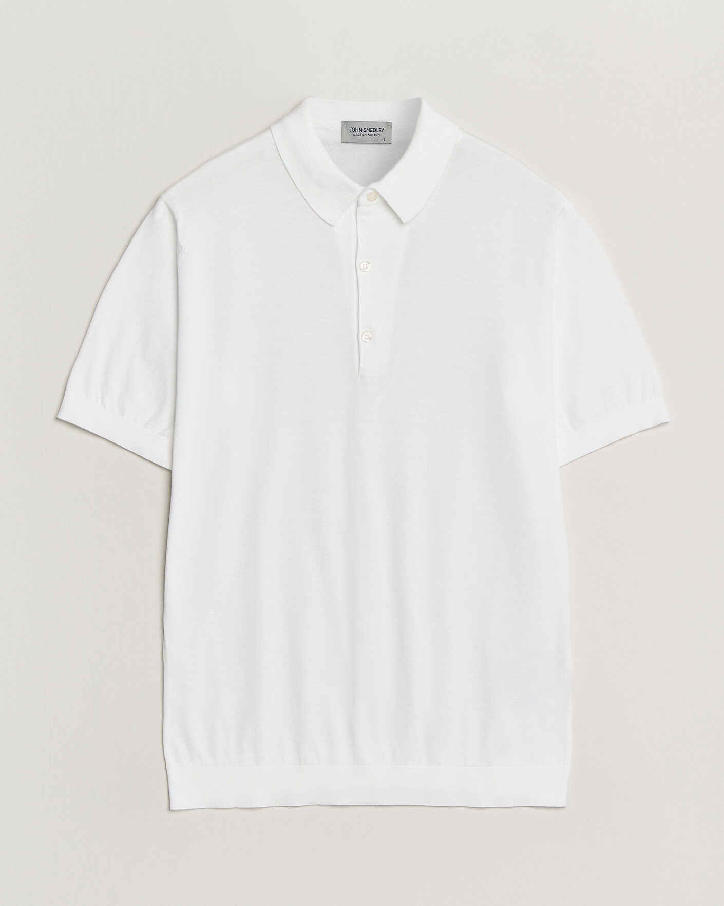 Homme | Polos | John Smedley | Adrian Slim Fit Sea Island Cotton Polo White