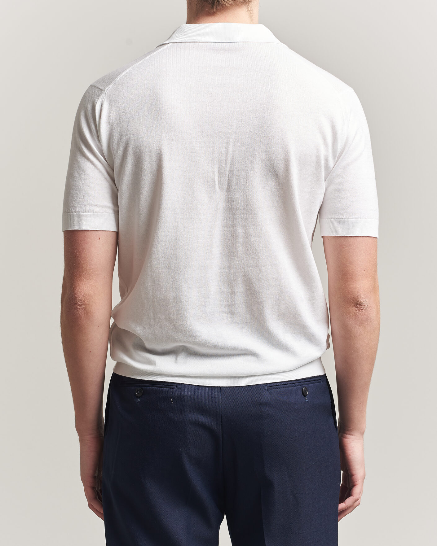 Homme | Polos | John Smedley | Adrian Slim Fit Sea Island Cotton Polo White