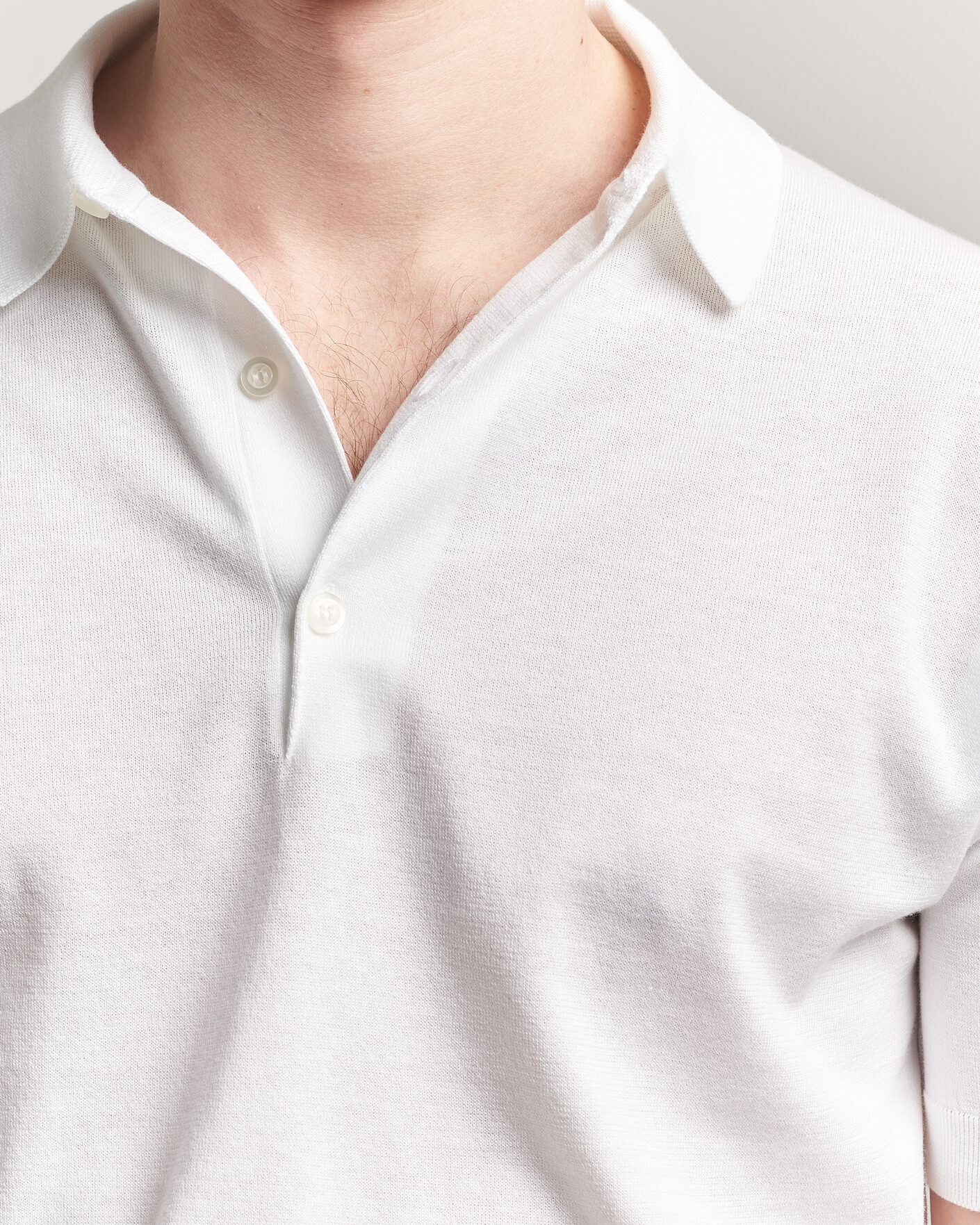Homme | Polos | John Smedley | Adrian Slim Fit Sea Island Cotton Polo White
