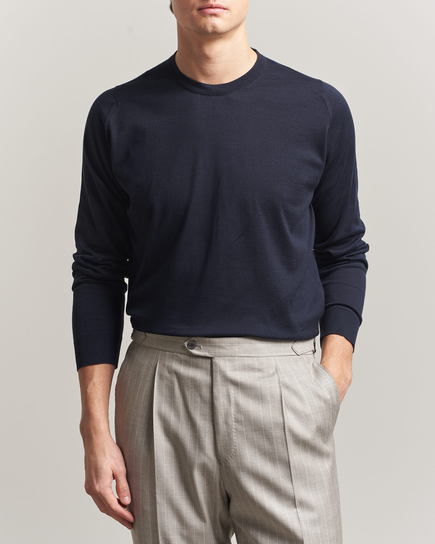 Homme | Pulls Et Tricots | John Smedley | Rowland Sea Island Crew Neck Pullover Navy