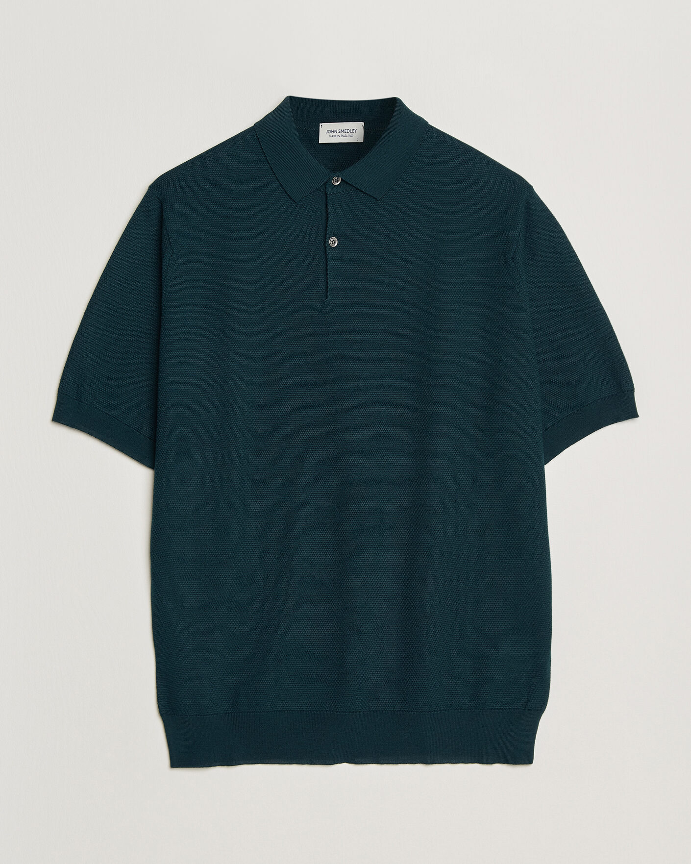 Homme | Polos | John Smedley | 14 Singular Knitted Textured Polo Richardson Green
