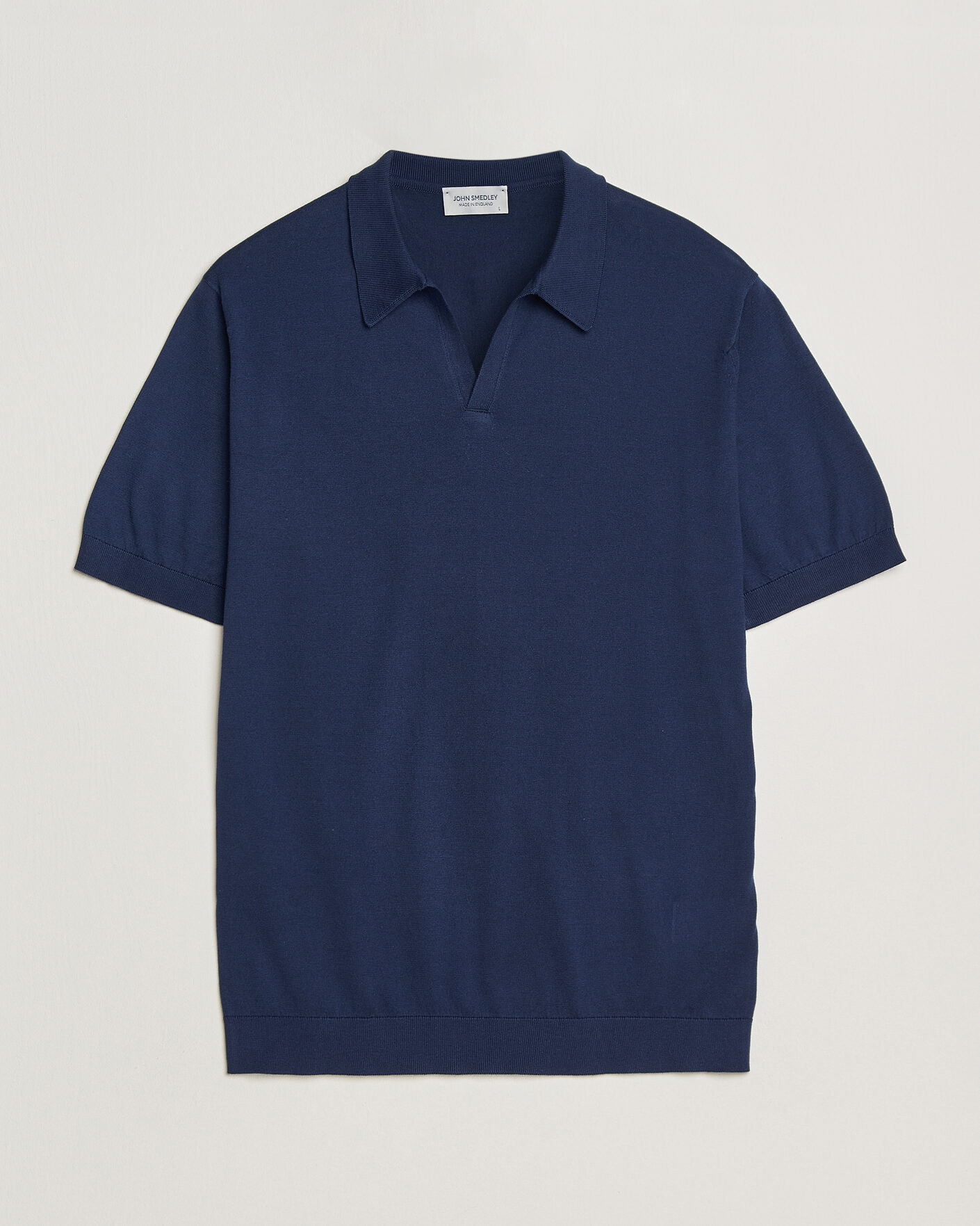 Homme | Polos | John Smedley | Noah Open Collar Sea Island Polo French Navy