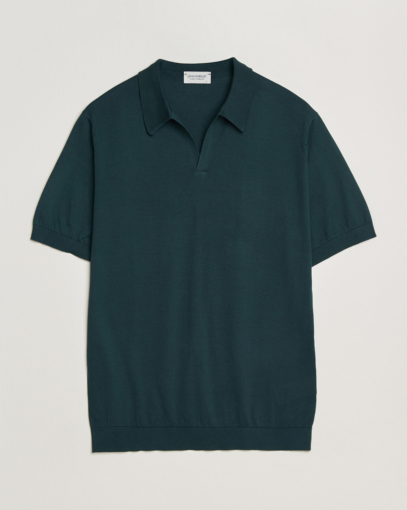 Homme | Polos | John Smedley | Noah Open Collar Sea Island Polo Rainforest