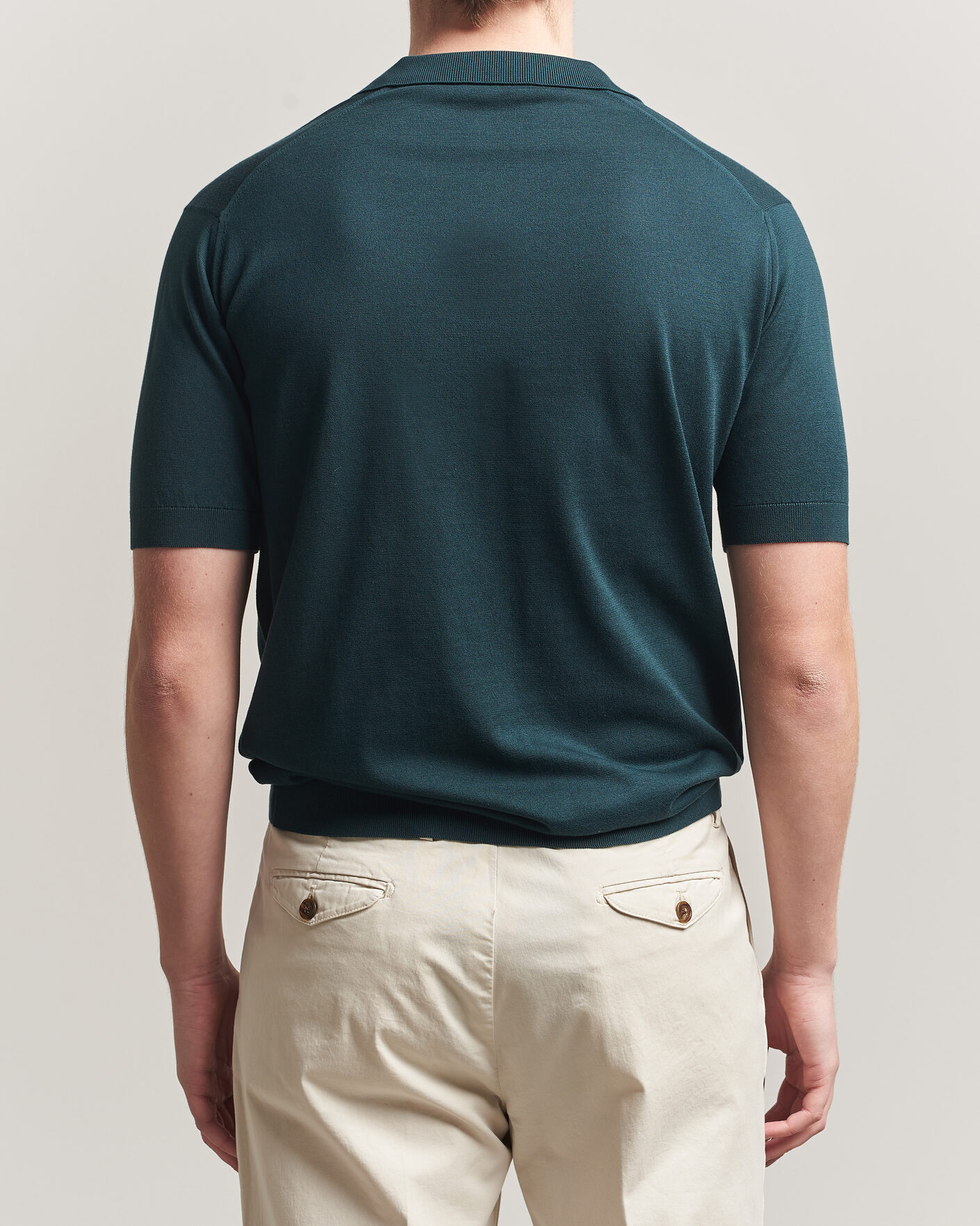 Homme | Polos | John Smedley | Noah Open Collar Sea Island Polo Rainforest