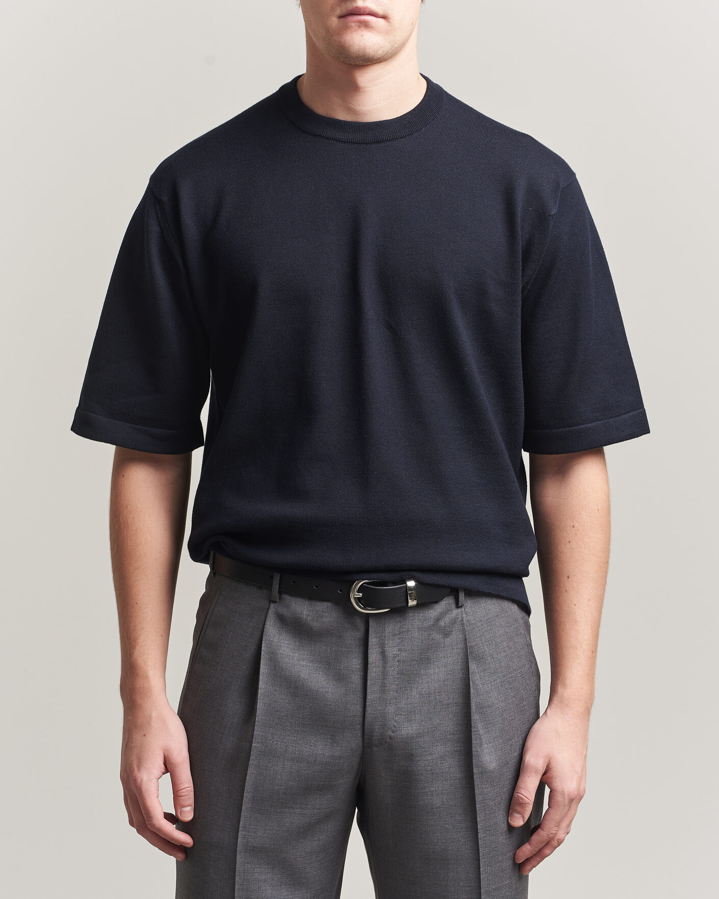 Homme | T-shirts | John Smedley | Tindall Sea Island Cotton T-Shirt Navy