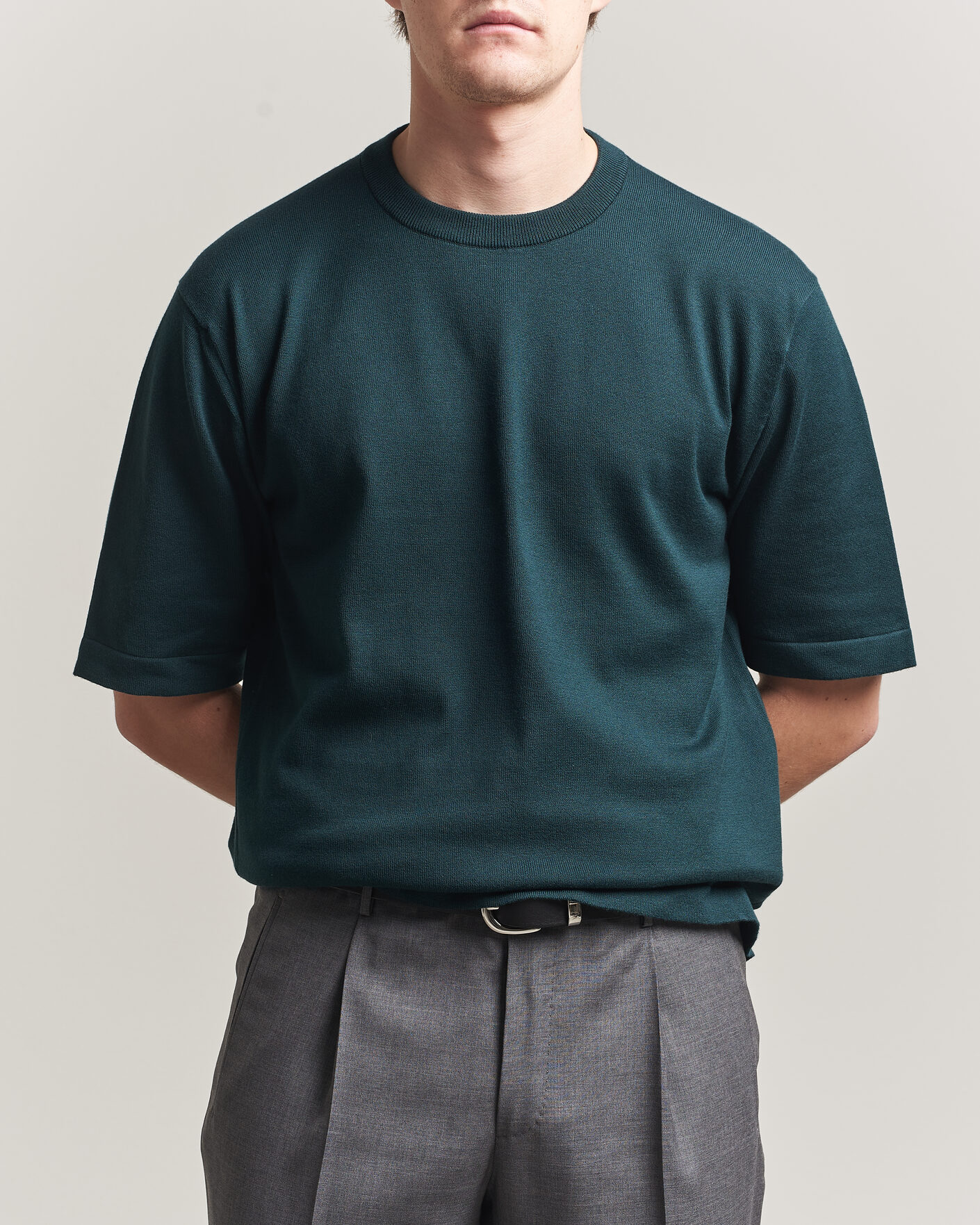 Homme | T-shirts | John Smedley | Tindall Sea Island Cotton T-Shirt Rainforest